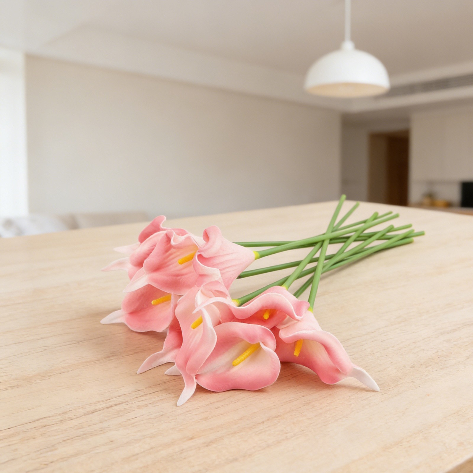 PU Faux Calla Lily Flowers Set of 10 for Wedding and Floral Arrangements