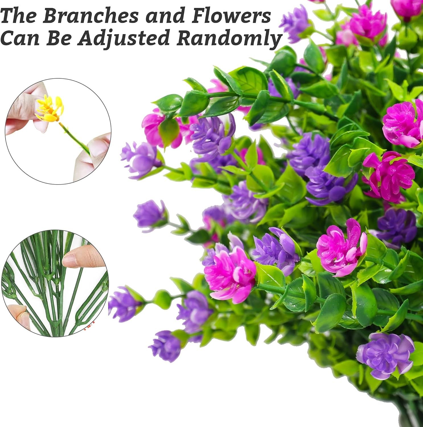 Beautiful Eco-Friendly Artificial Flower Set – 24 Pieces for Any Season Outdoor