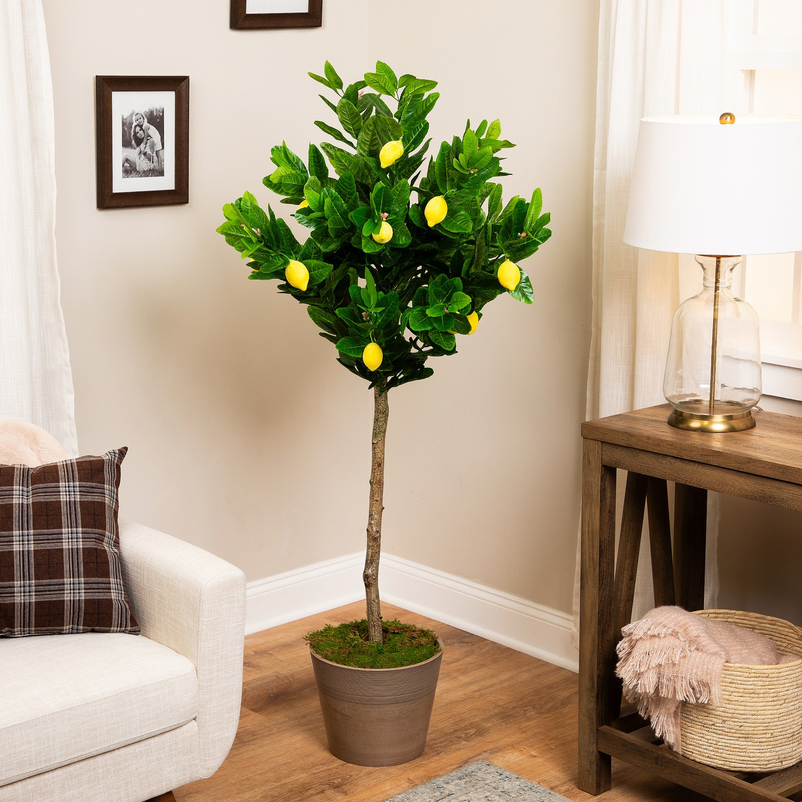 Northlight 57″ Potted Green and Yellow Artificial Lemon Tree
