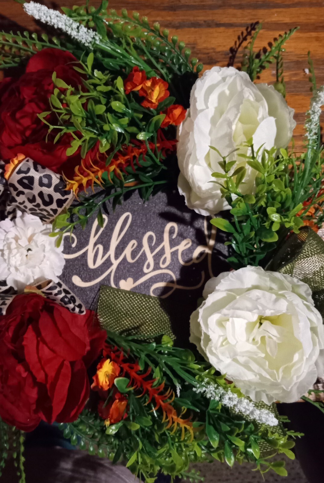 Blessed Wreath Year Round Wreath Cheetah-Wreath Everyday Wreath Font Door Wreath