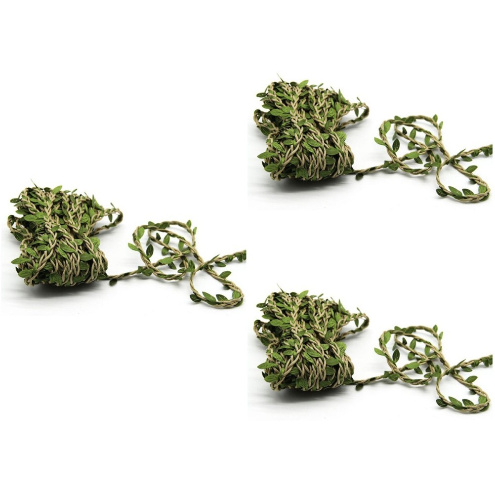 3pcs 10M Artificial Leaf Vine Simulation Foliage Vines Green Leaves Rattan Fake