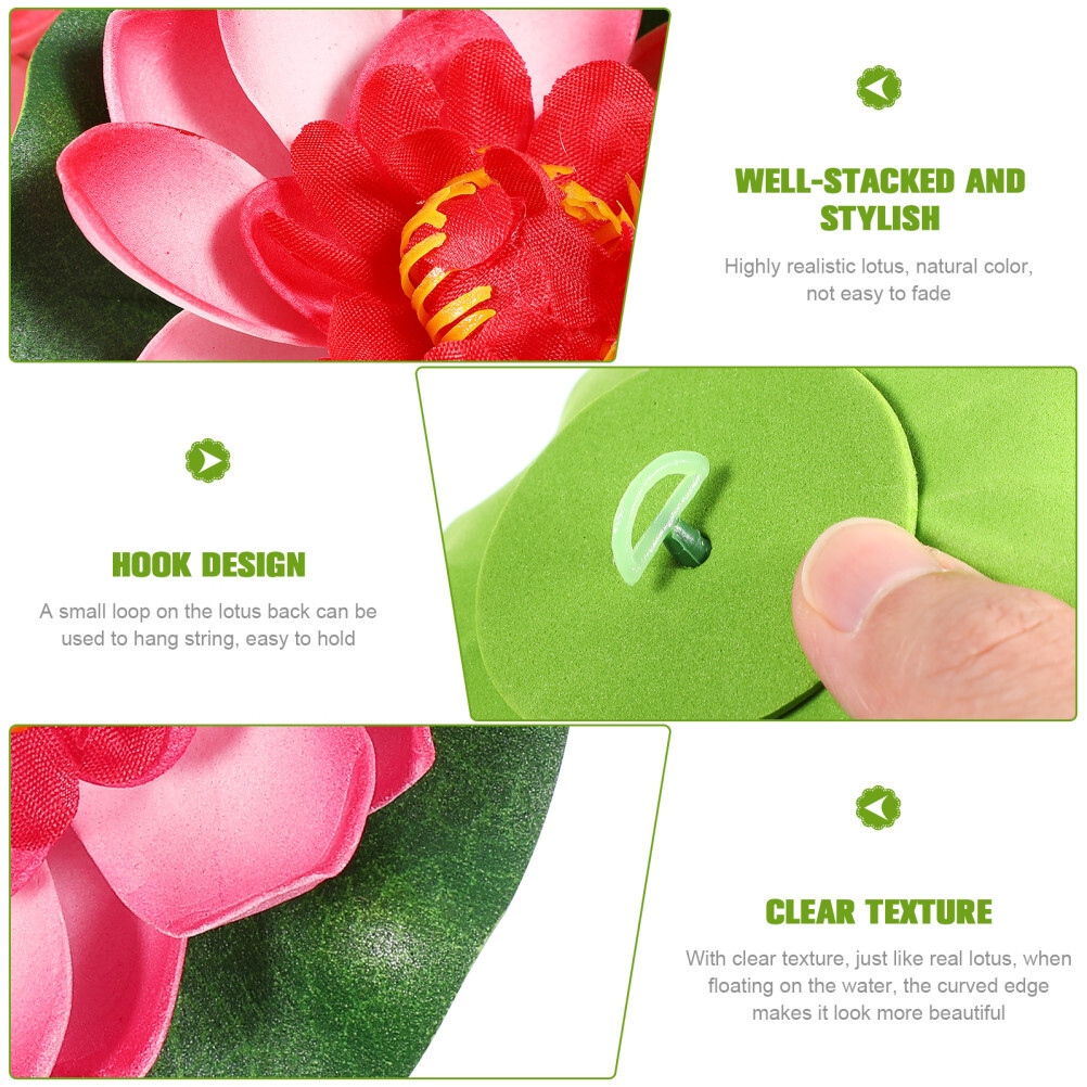 5 Pcs Solar Floating Lotus Flowers Pond Lily Pads Live Plants Water Baby Child
