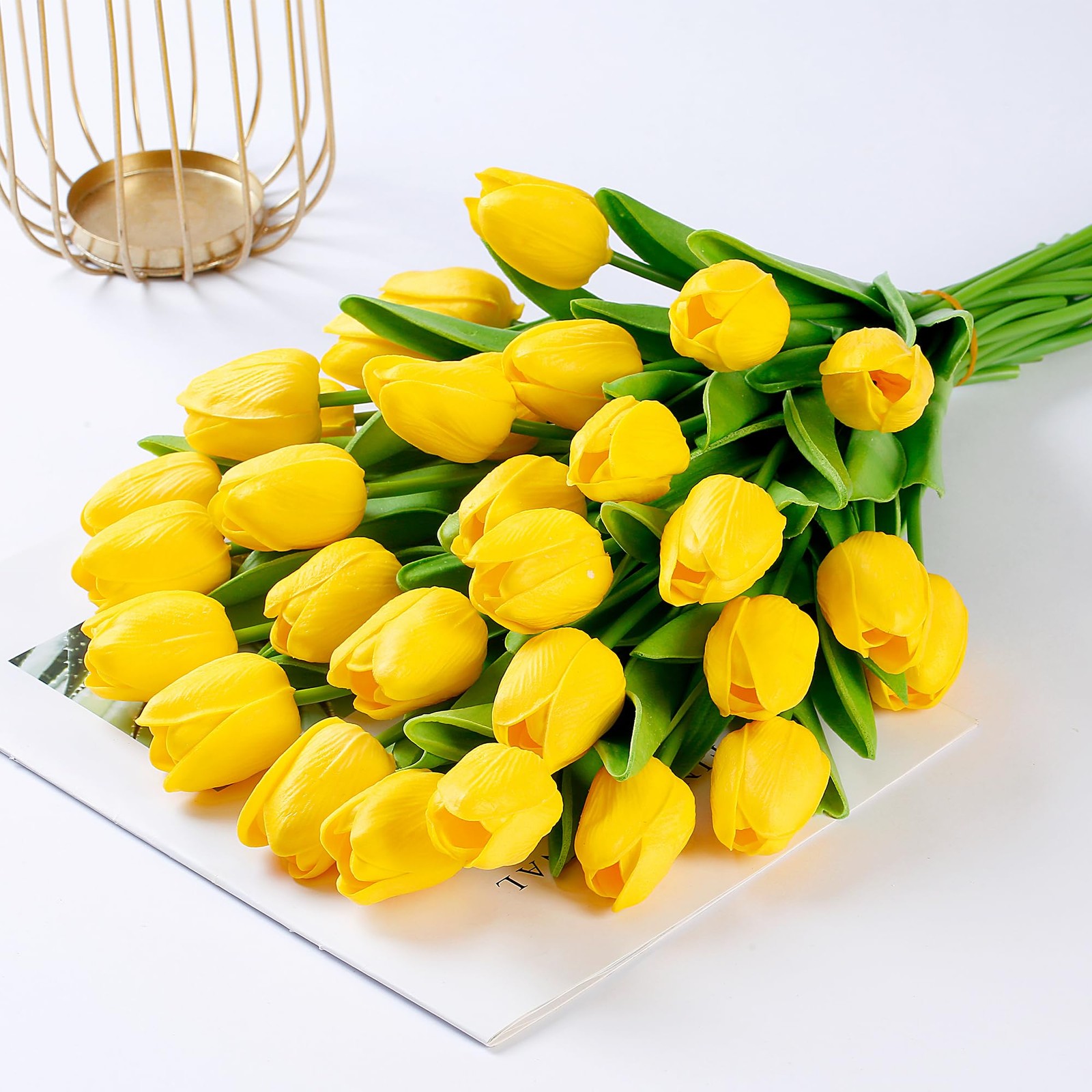 30 Pcs Fake Tulips Artificial Flowers Real Touch PU Faux Flowers Tulip Stems …