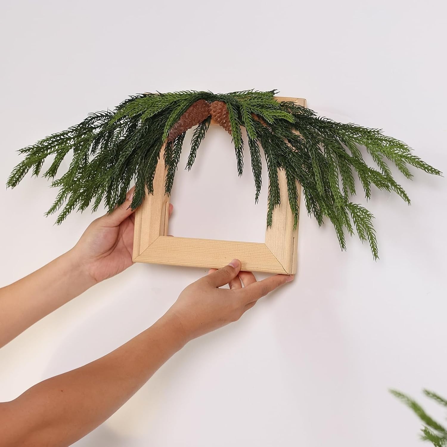 20 Pcs 18″Lifelike Touch Artificial Norfolk Pine Branches for Christmas | Rea…