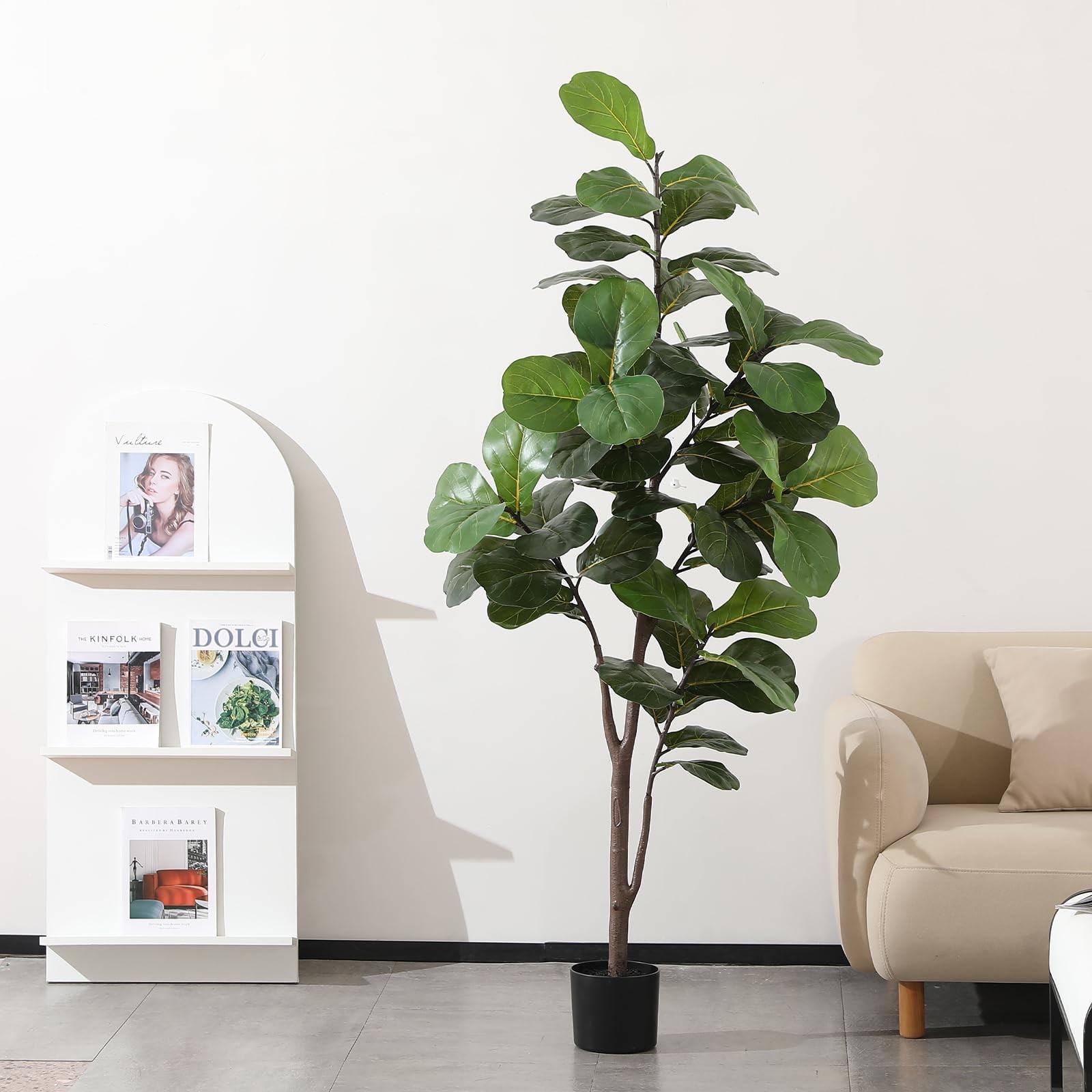 6ft Faux Fiddle Leaf Fig Treeartificial Ficus Lyrata Plant Tree With 86 Leavesfi