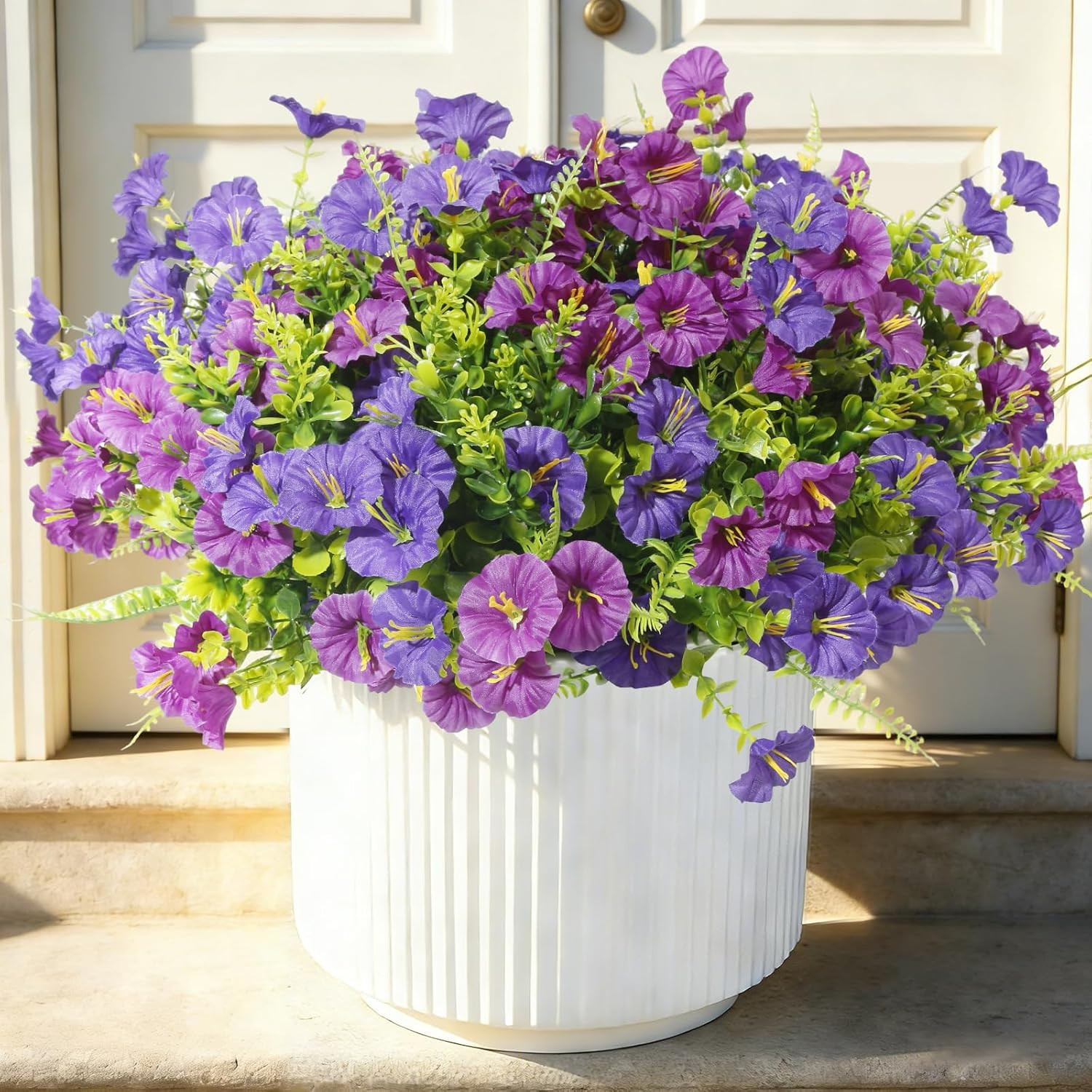Artificial Morning Glory UV Resistant 36 Pcs Purple Spring Artificial Flowers Ou