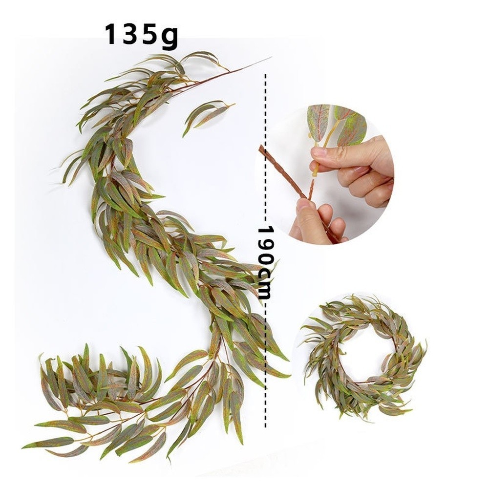 Artificial Eucalyptus Leaves Vine Rattan Fake Greenery for Wedding Table Home