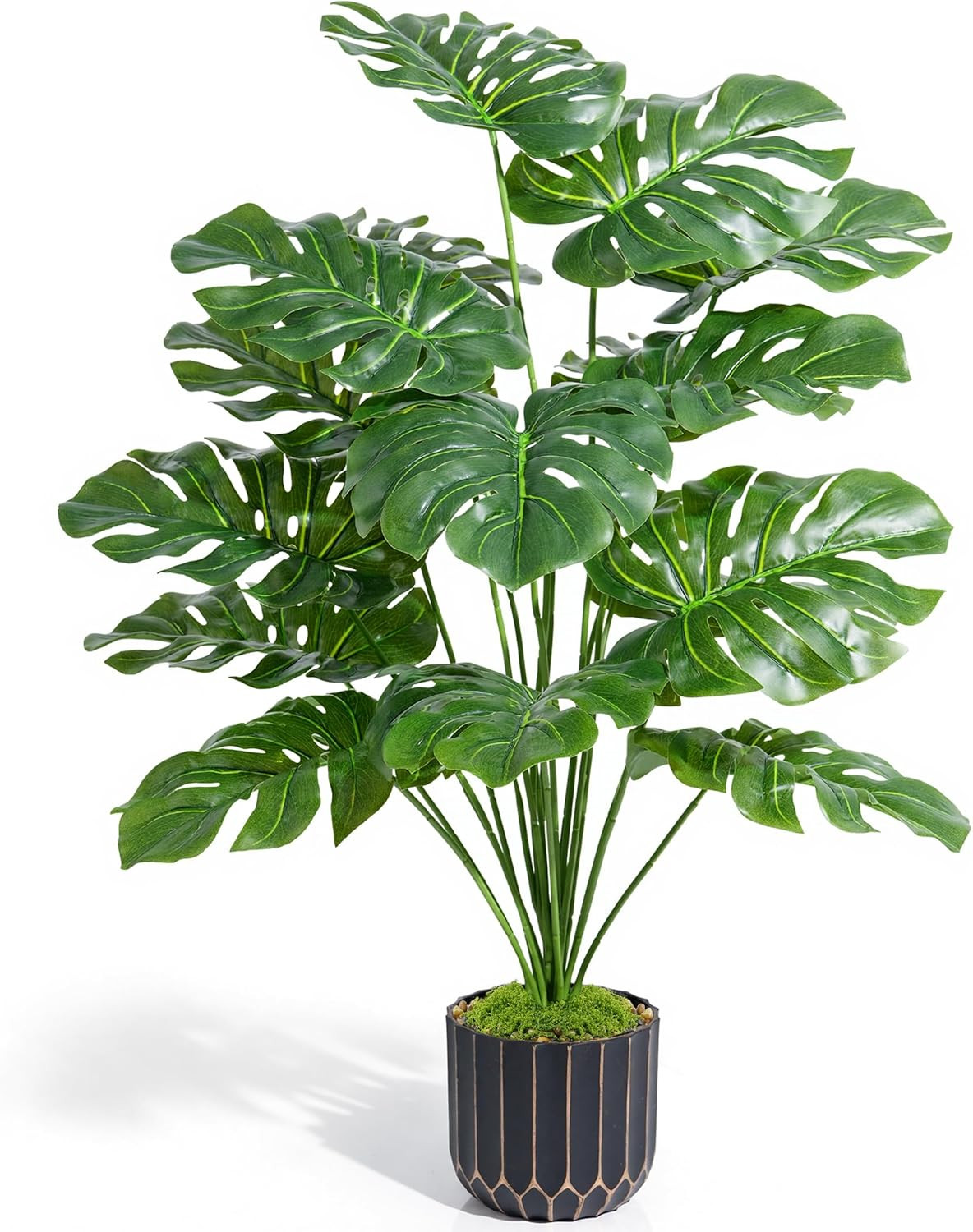 28″ Artificial Monstera Plant Tall Fake Faux Plants Indoor Outdoor Tree for Livi
