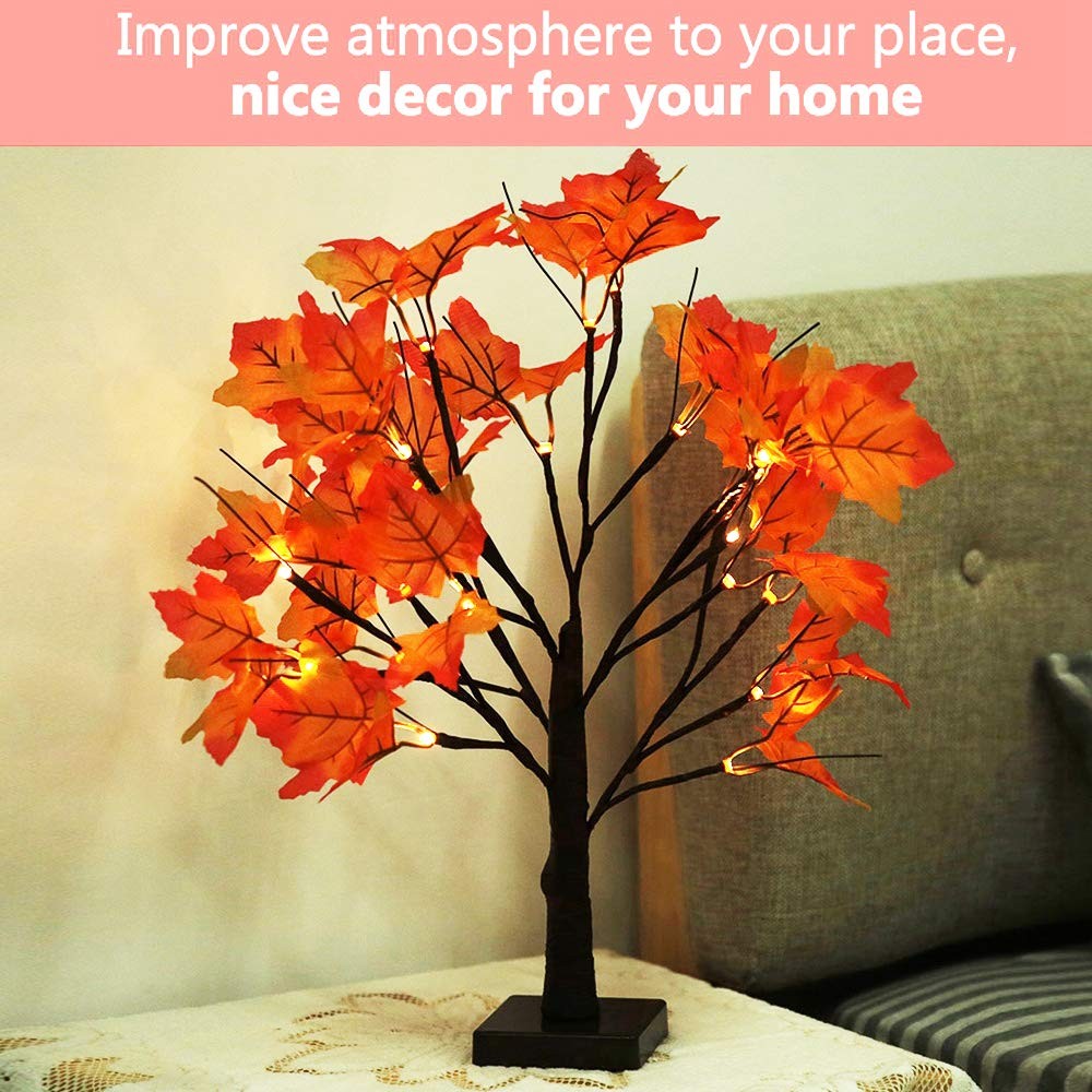 Artificial Fall Lighted Maple Tree 24 LED 1 Pack,