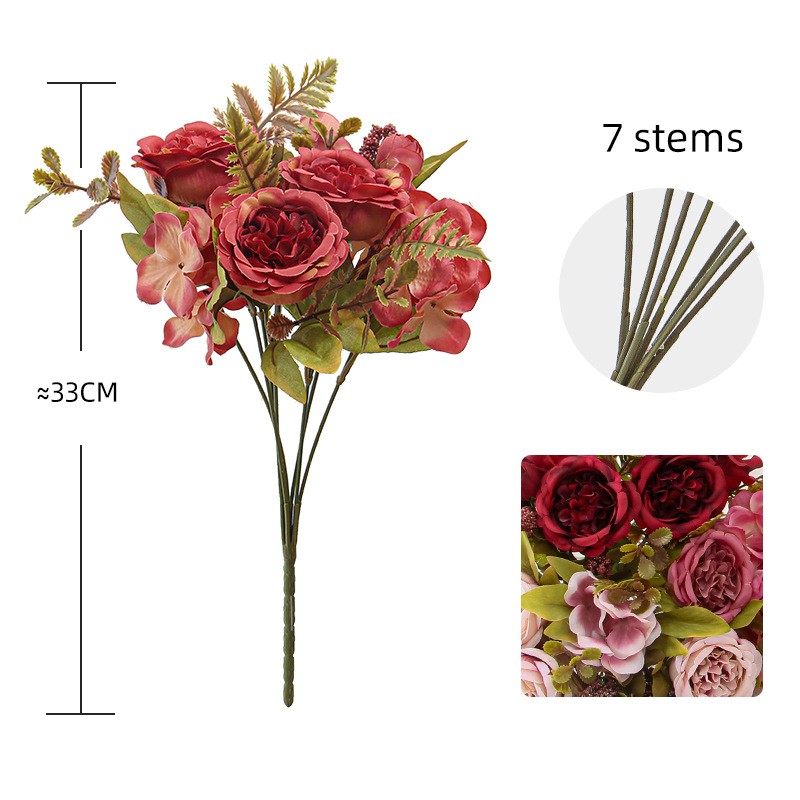 Lots Artificial Peony Flower Silk Fake Flowers Bulk for Home Wedding Decor