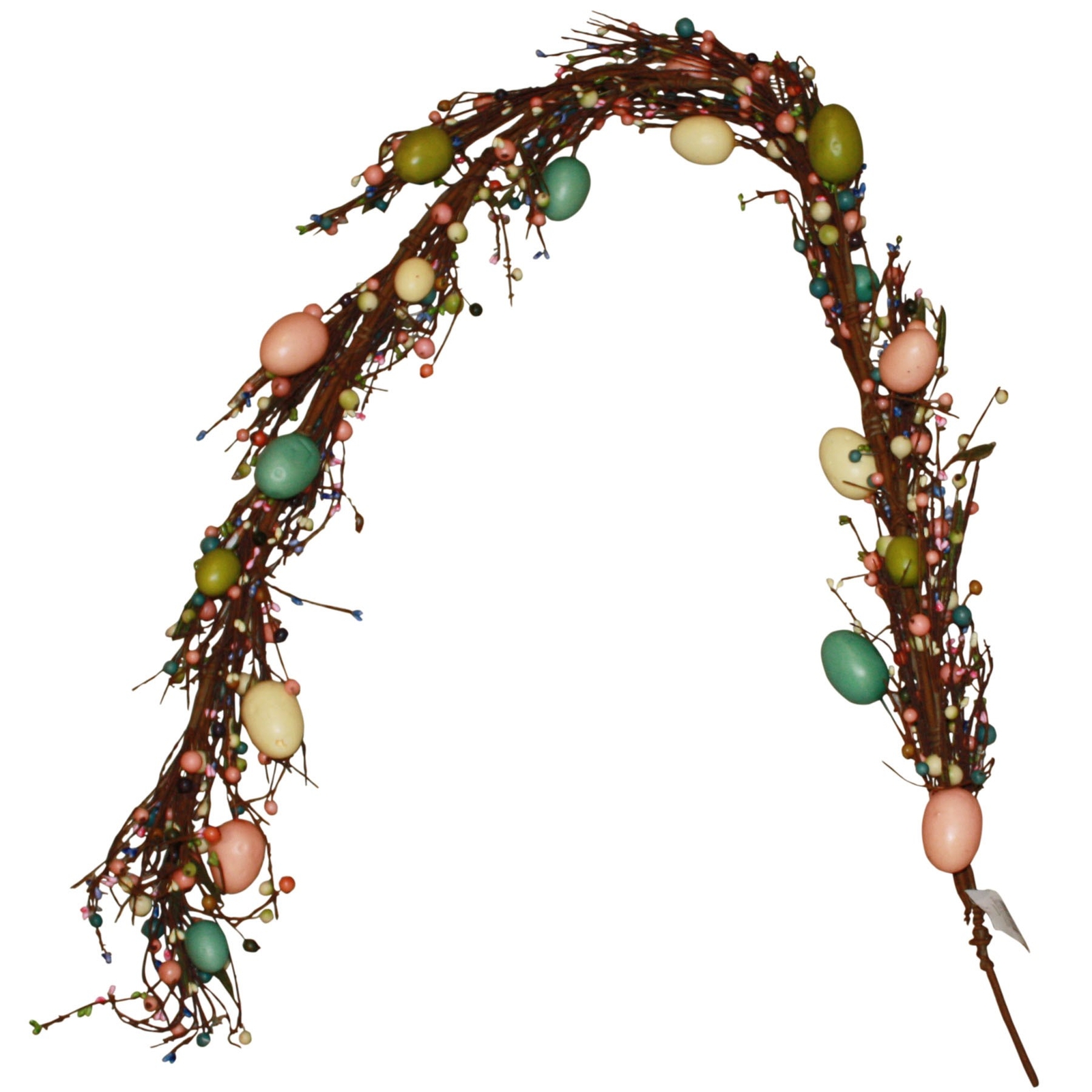 Easter Spring Garland Swag Vine Twig 66″ Eggs Berries Pastel Pink Blue Green