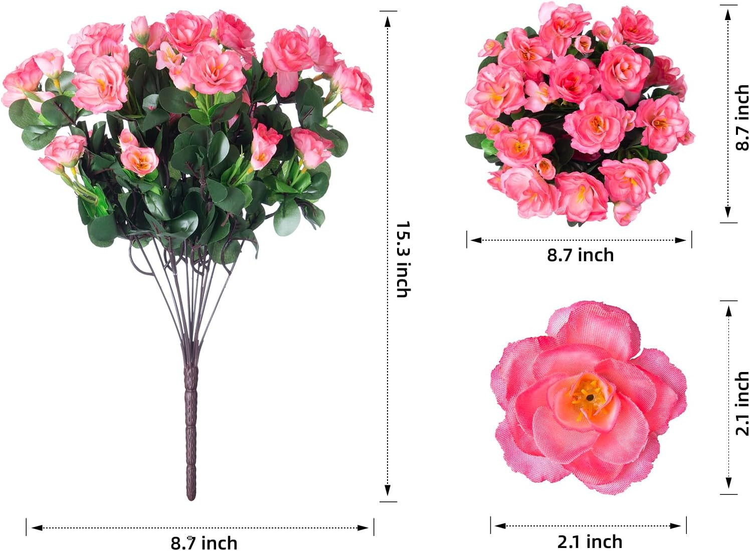 Artificial Faux Flowers Plants for Outdoor outside Spring Decoration, Fake Silk