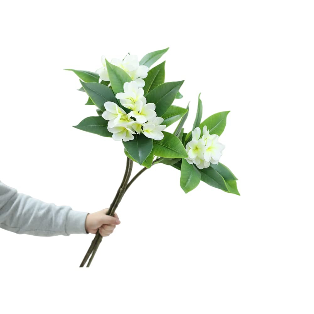 35.5 Inch Artificial Flowers Artificial Frangipani Flower 2 Pack Lifelike Rea…