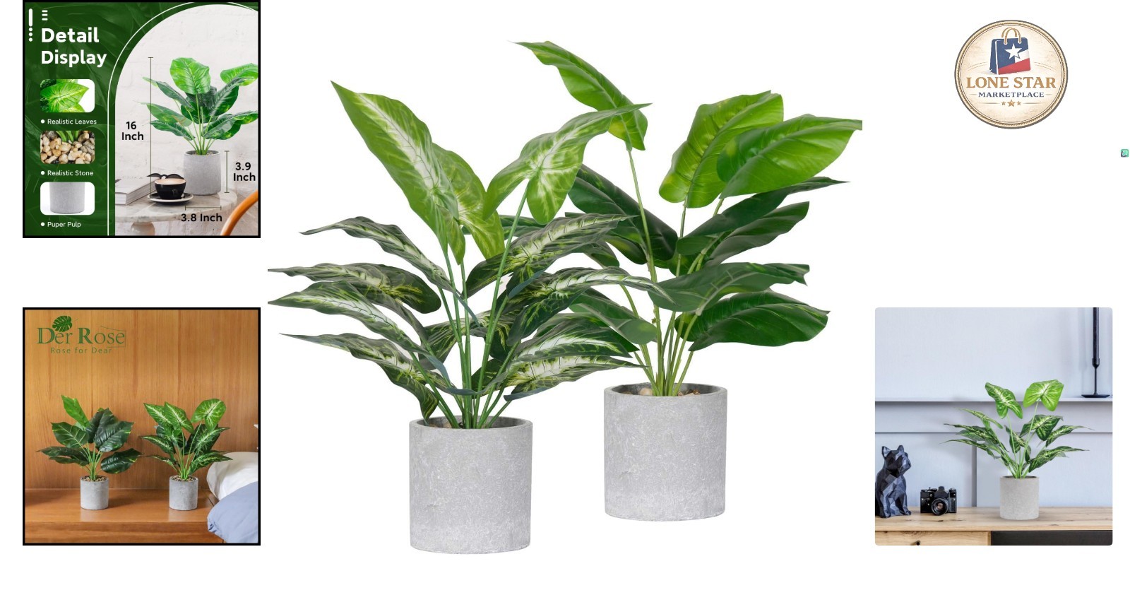 Ceramic Potted 2 Pack Artificial Plants for Vibrant Indoor Office & Home Style