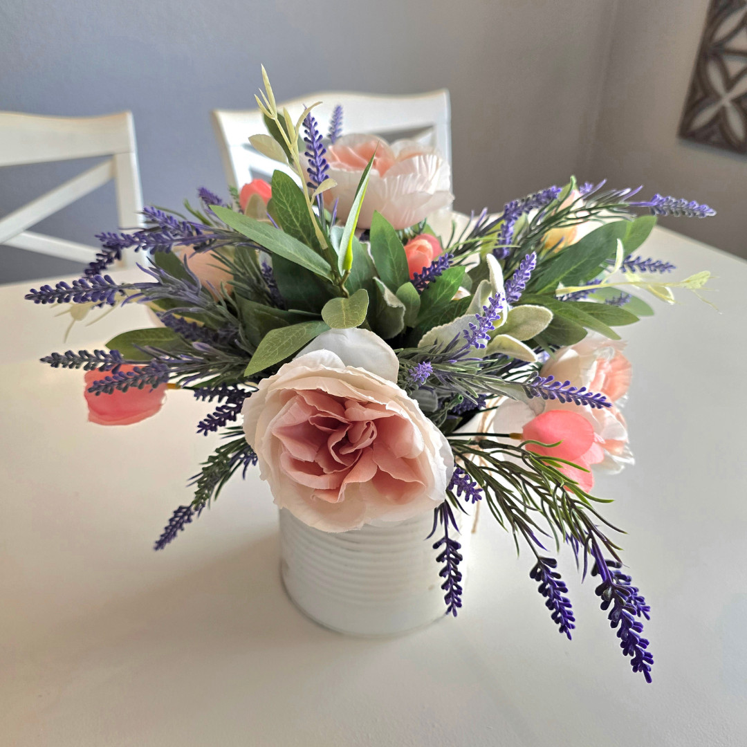 farmhouse floral arrangement spring table decor cottage flower centerpiece decor