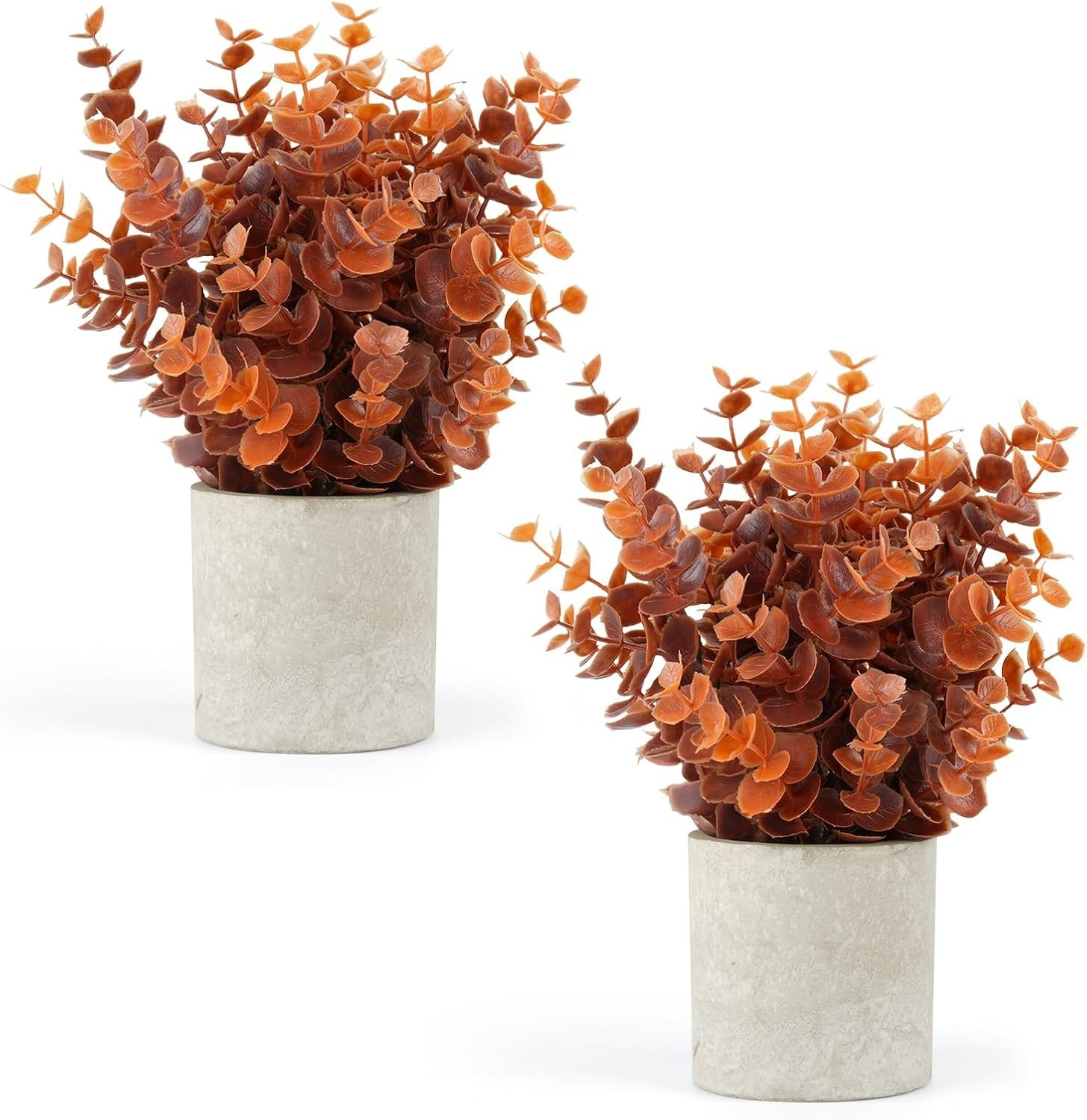 2 Pack Low Maintenance Faux Eucalyptus Plants for Cozy Home Decor – Autumn Vibes