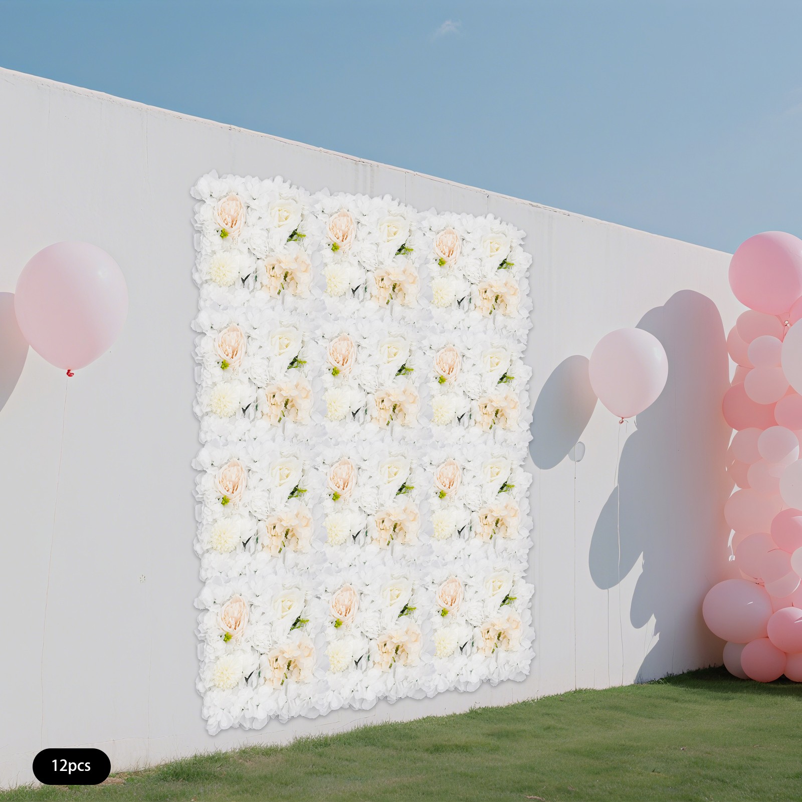 Artificial Flower Wall Panels, Artificial Flower Wall Backdrop, 12PCS Panels