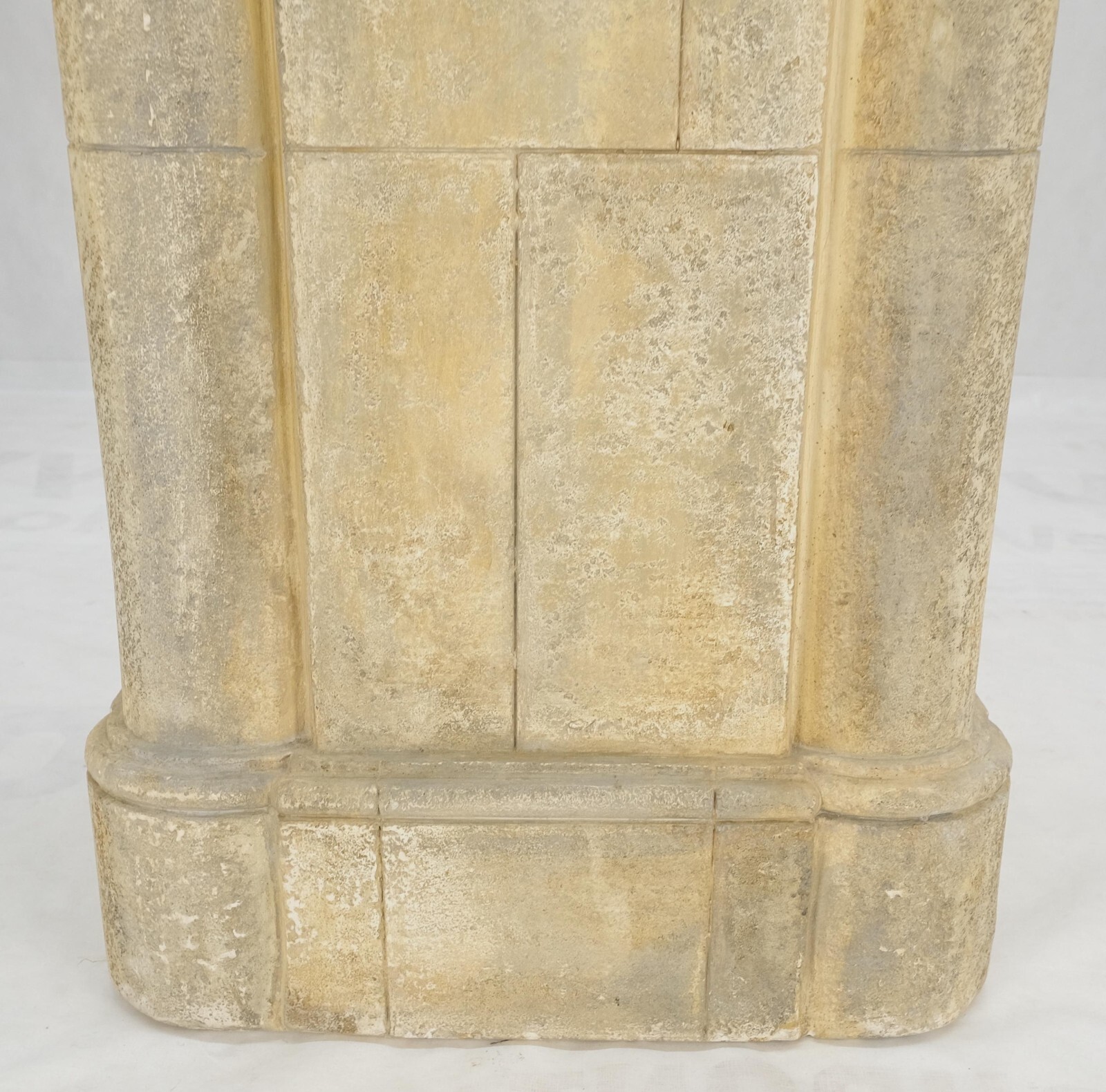 large 19×19 Square Faux Travertine 41″ Tall Carved Geometric Decorative Pattern