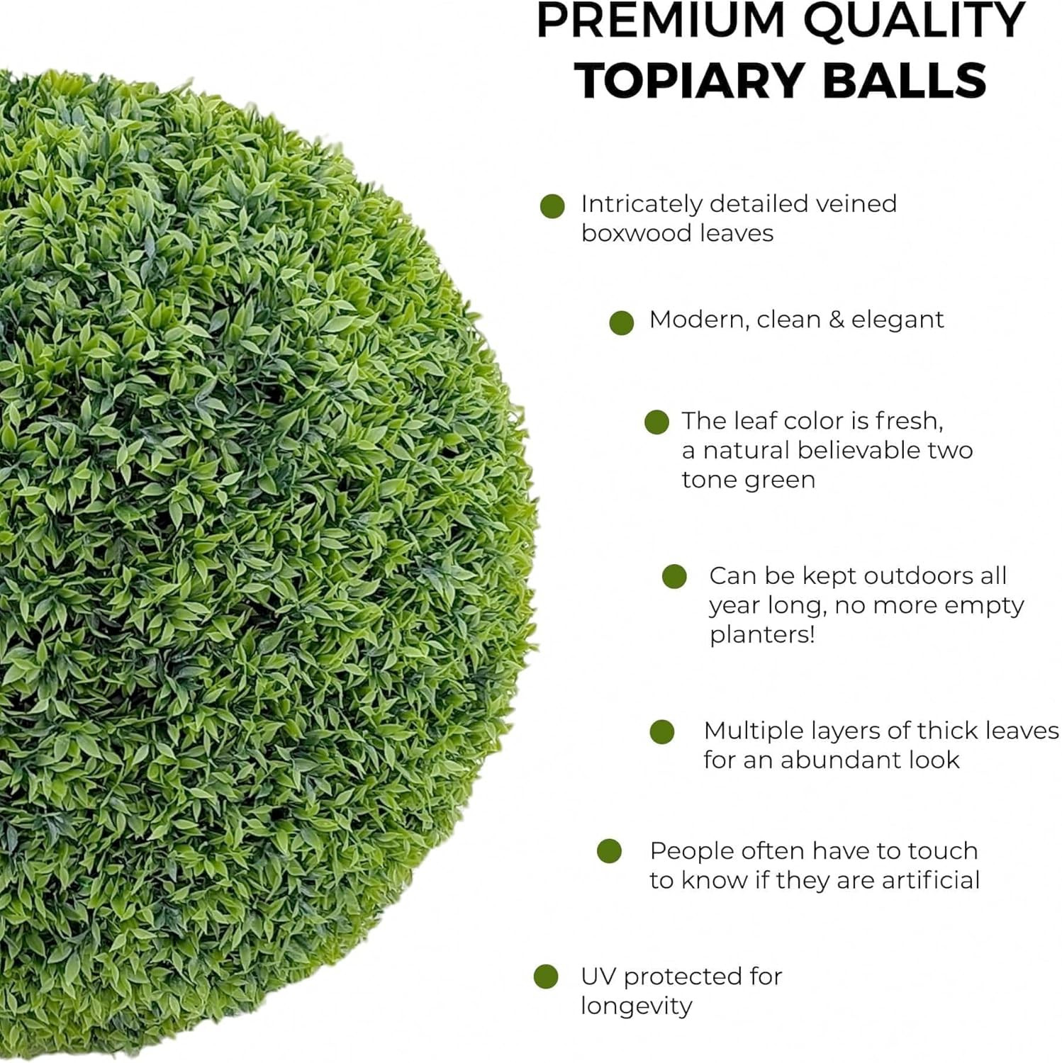 23″ XL Topiary Balls (Better than a Boxwood, 2 Topiary Balls (4 Halves))