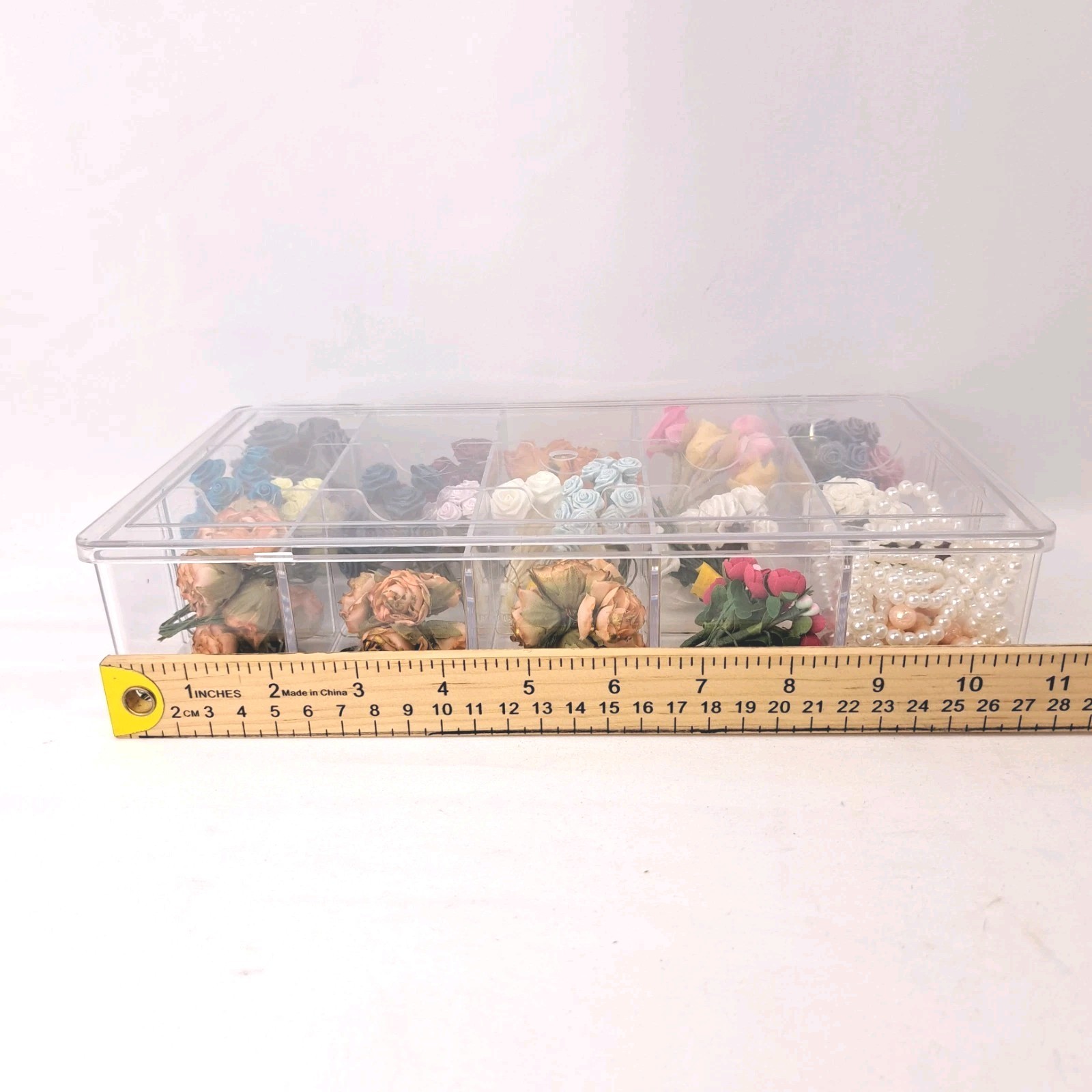 Lot Of 21 Mini Artificial Craft Flowers Embellishments Making DIY With Beads