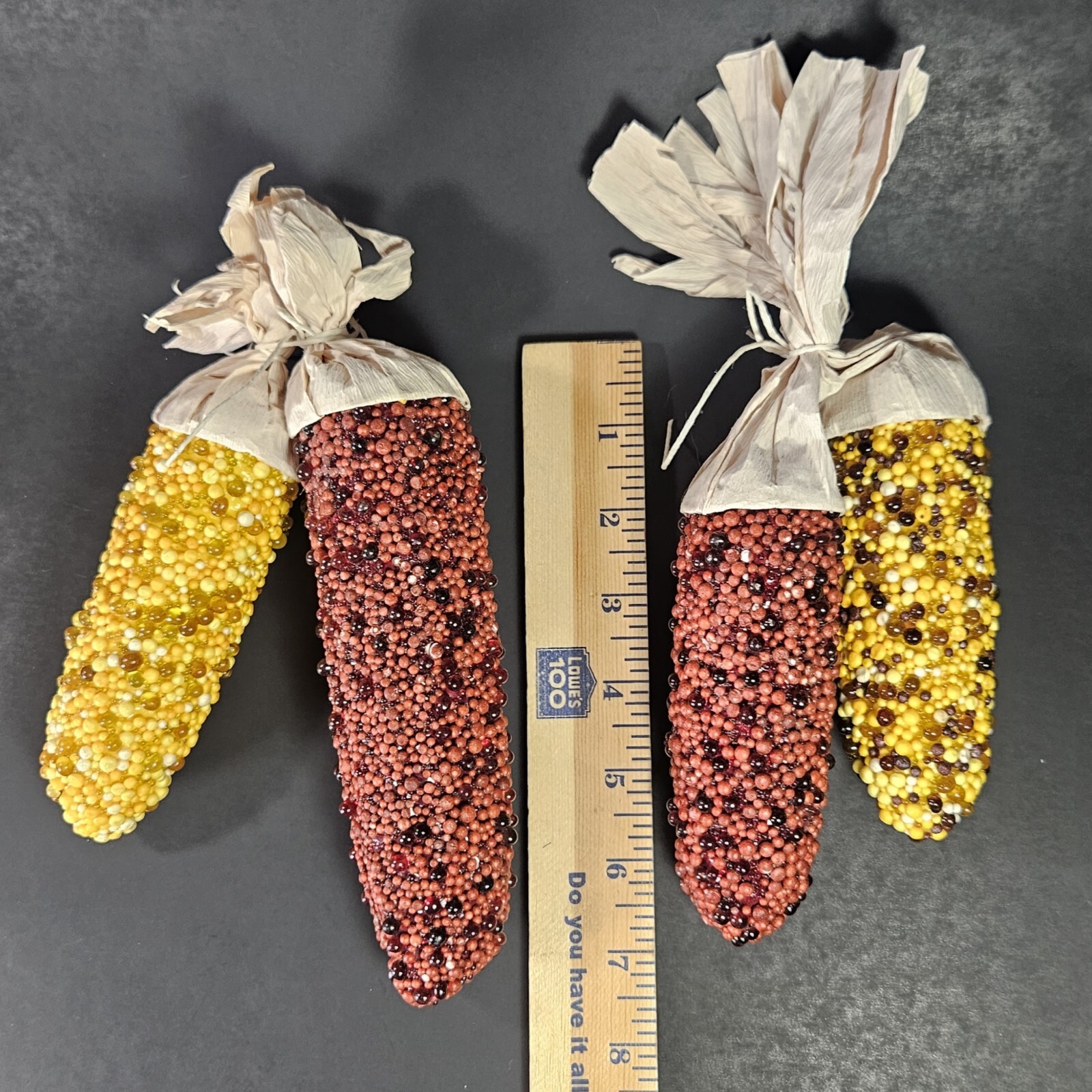 Beaded Indian Corn Cob Mix Lot Styrofoam Acrylic Yarn Thanksgiving Autumn Decor