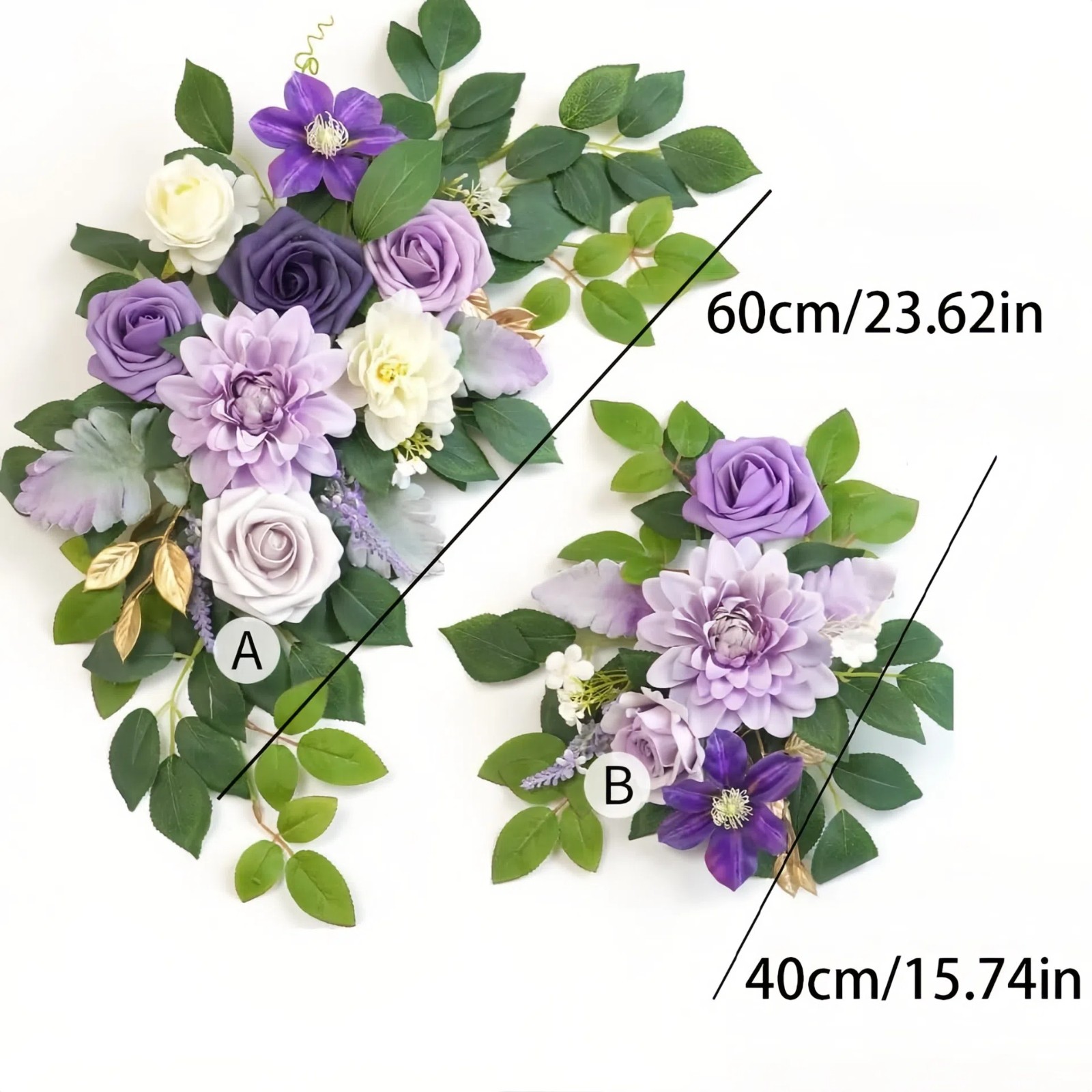 Wedding Arch Flowers Set of 2 for Wedding Welcome Sign Artificial Wedding Flower