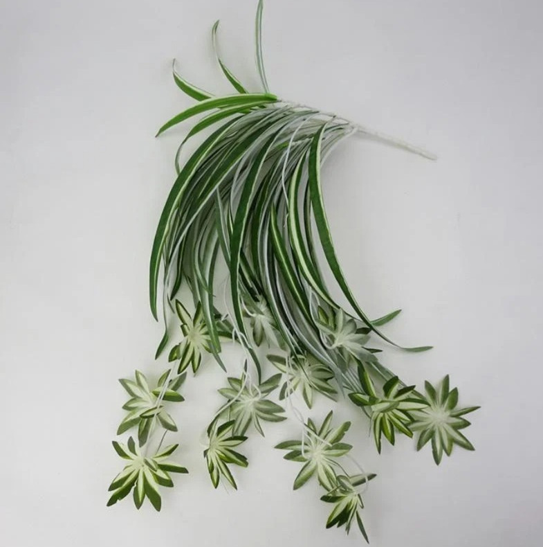 1pc Green Artificial Hanging Chlorophytum Plant Fake Green Wall Decor – NEW
