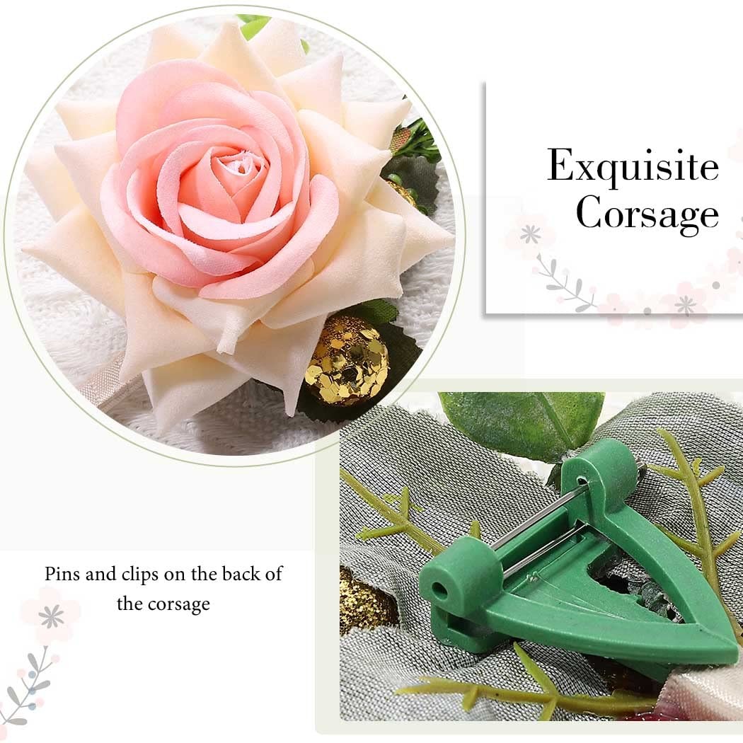 Wedding Boutonniere Groom Flower Buttonholes for Groomsmen Prom Party Suit