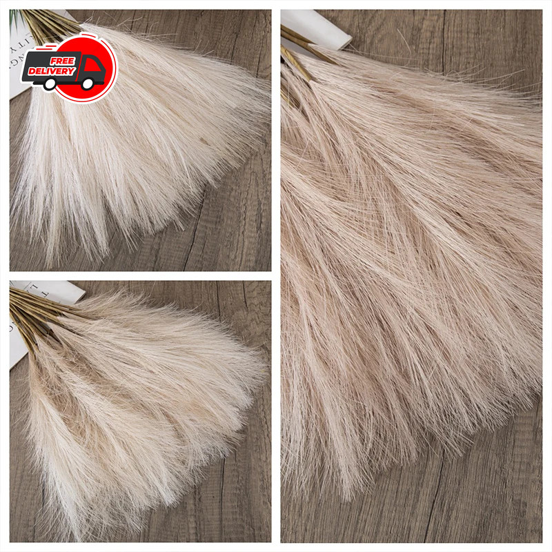 Fluffy Artificial Pampas Grass Bouquet Boho Fake Plant for Wedding Home Decor