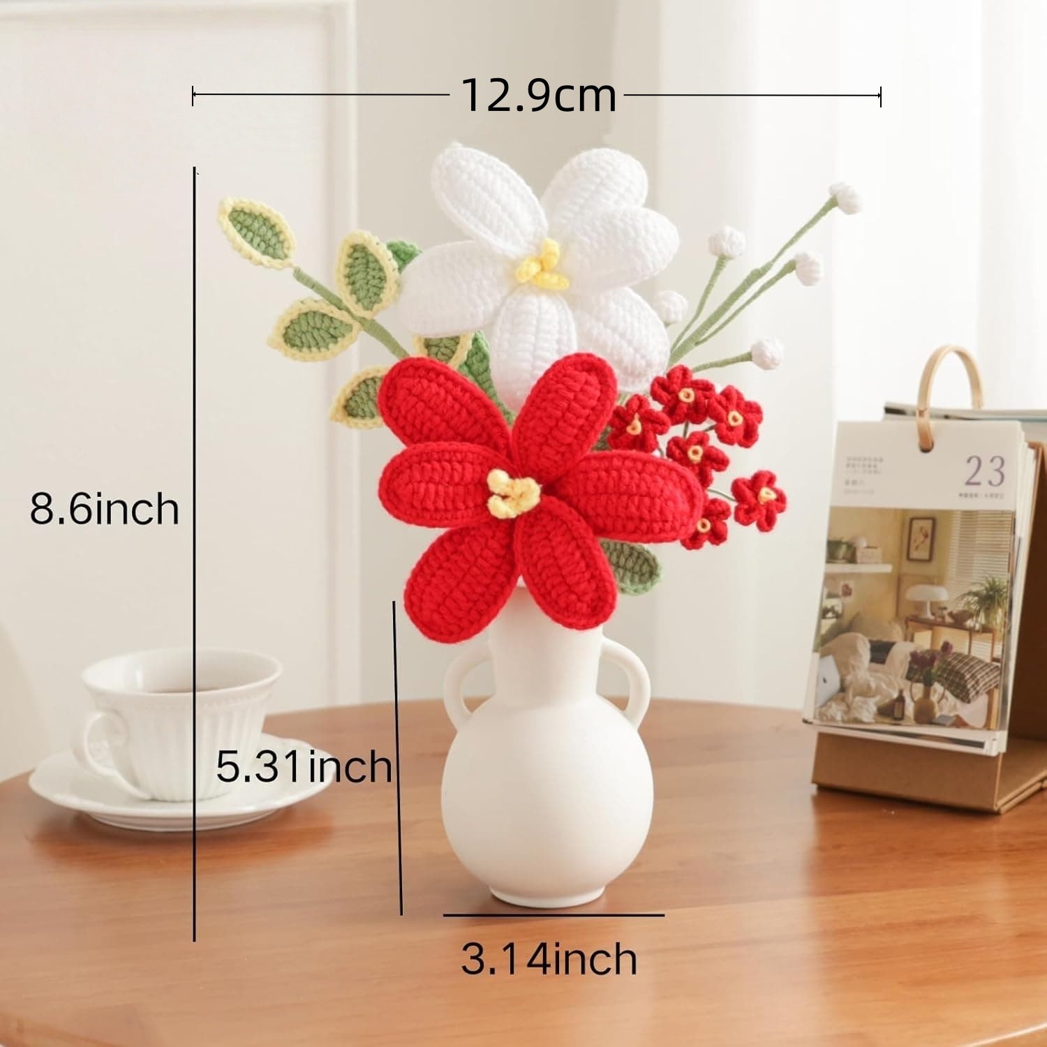 Crochet Flower Bouquet(wear vases) Suitable for Family Table Decoration