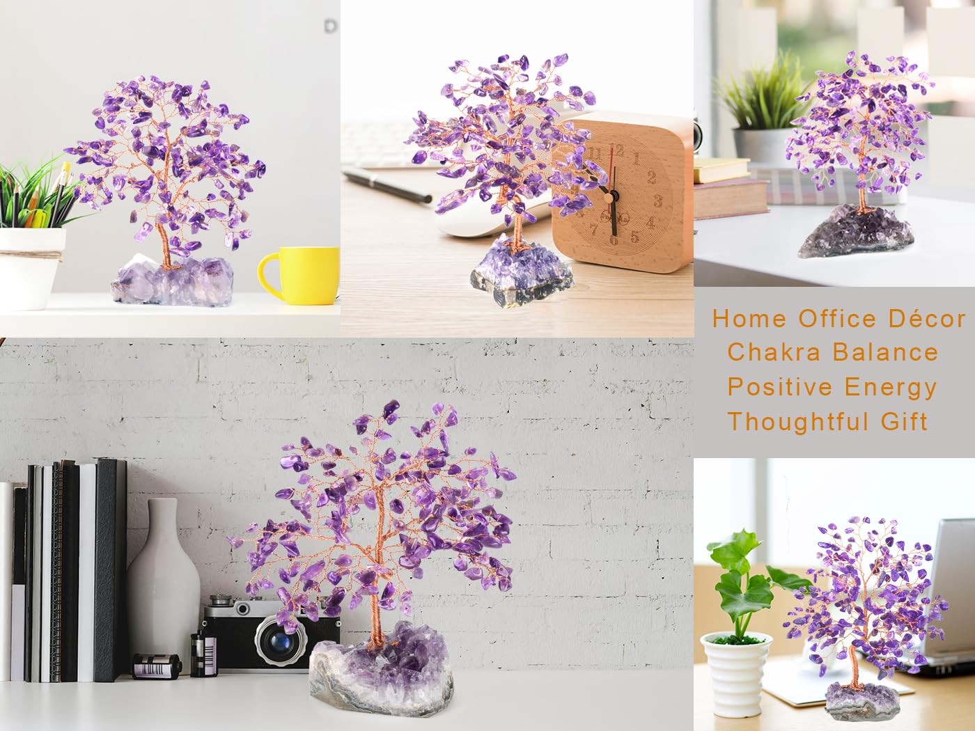 MASGEMES Handmade Chakra Gemstone Crystal Tree of Life,Natural Amethyst with …
