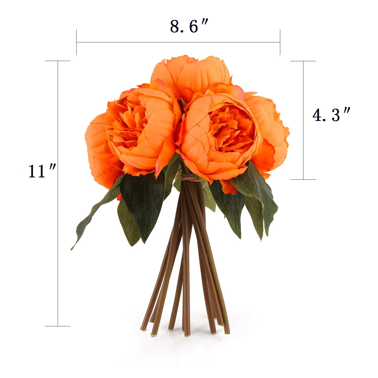 Louiesya Artificial Fake Flowers Peony 7 Flower Heads Silk Flower Arrangements W