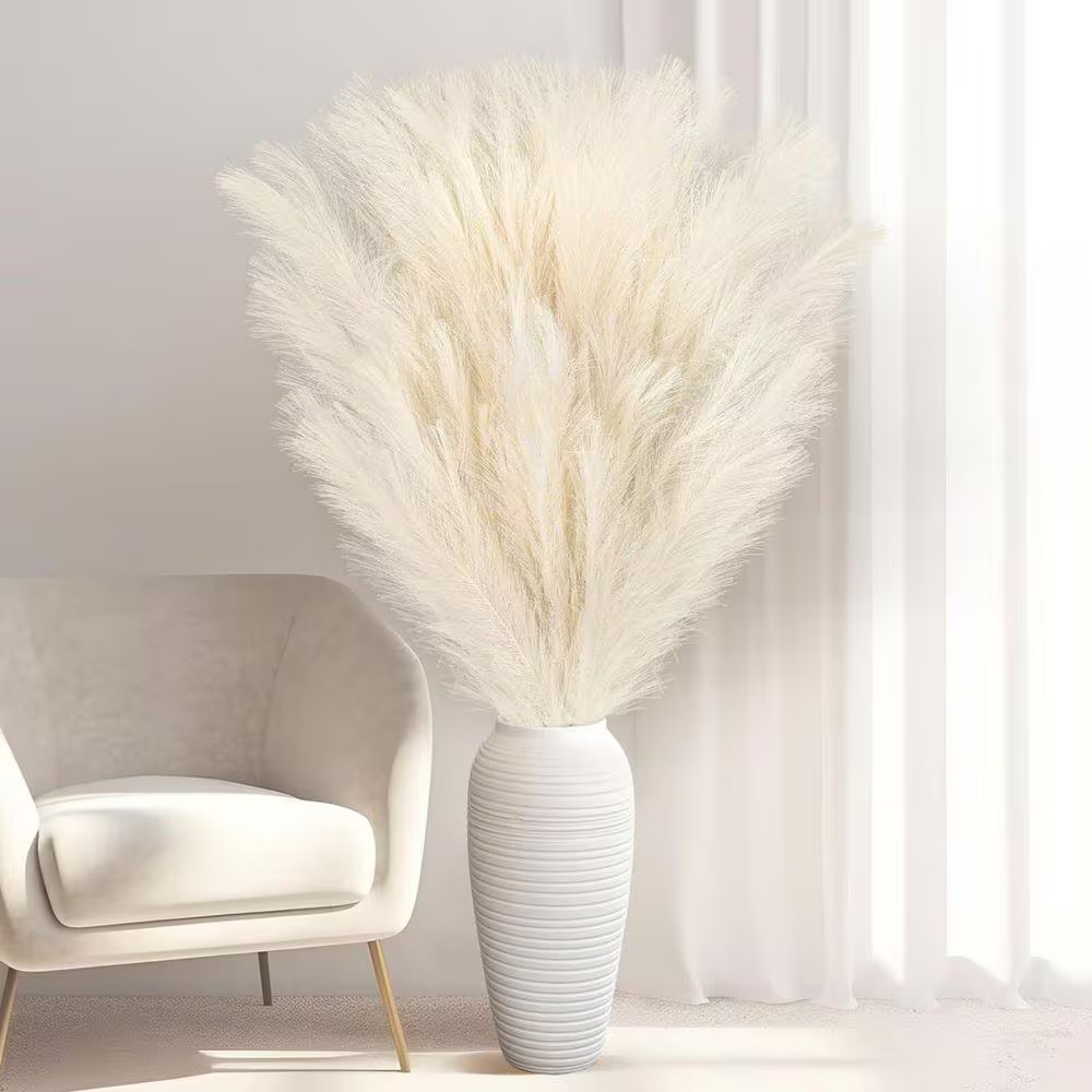 10 Pcs 71 In. Beige Artificial Grass Large Bulk Faux Pampas Grass Decor Tall