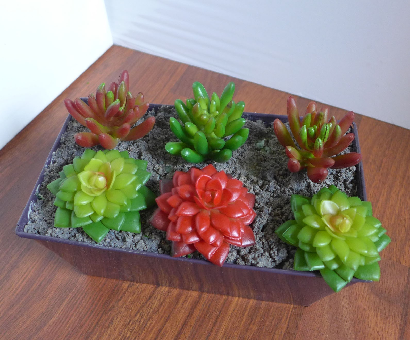 11 Artificial Mini Plants Green Lotus And Red Succulents Grasses