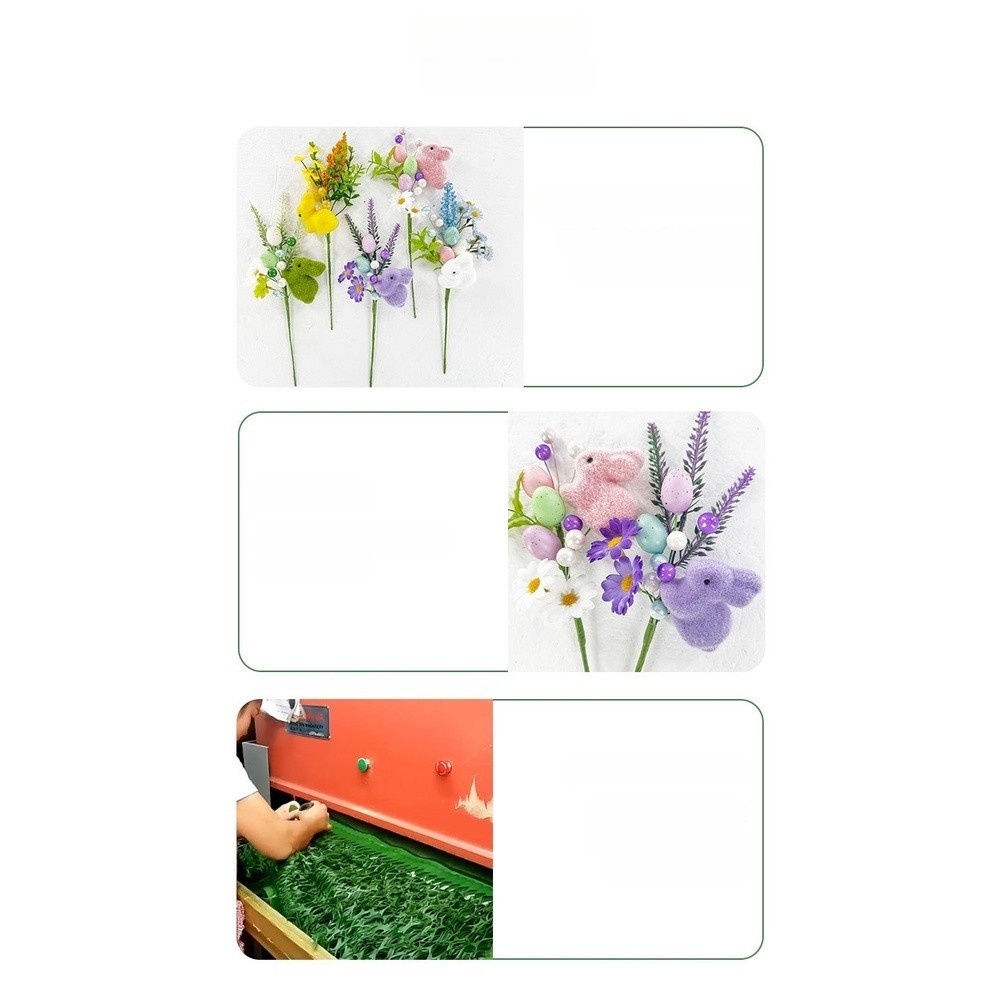 Easter Spring for Decor with Bunny Motif Fabric Flowers for Table Centerpiece