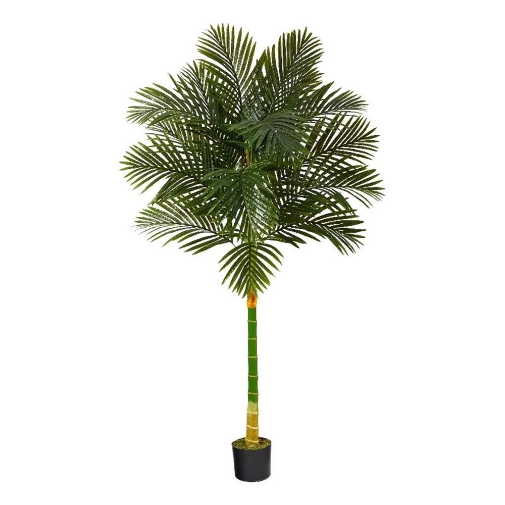 Nearly Natural 6ft Golden Cane Artificial Palm Tree in Green