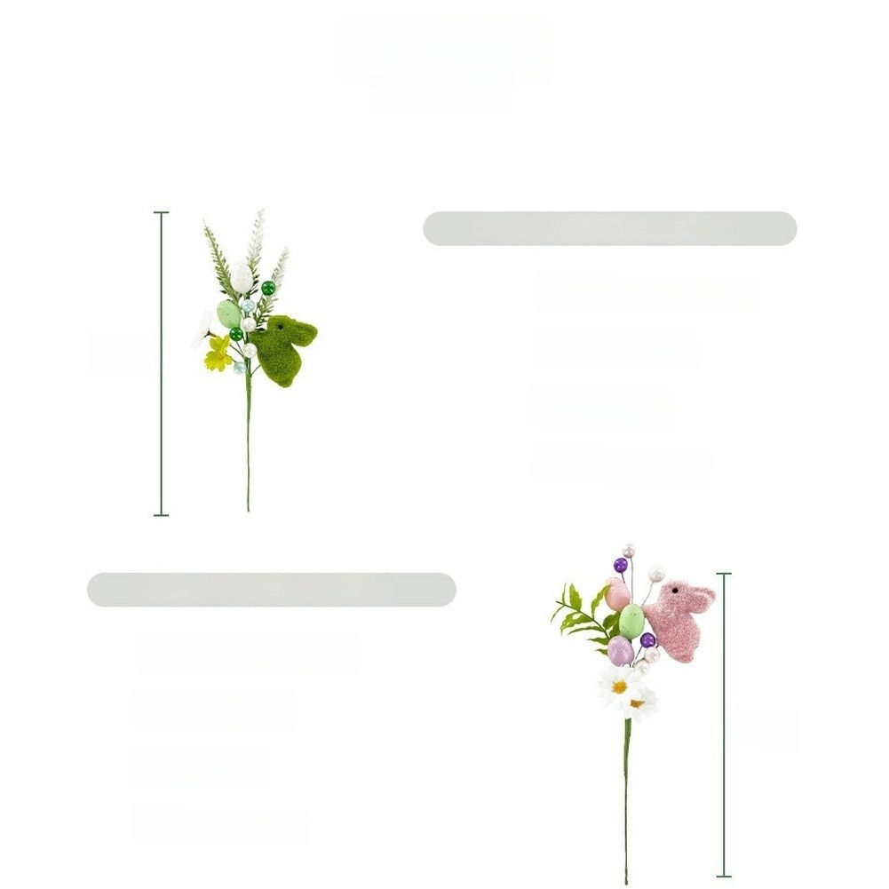 Easter Spring for Decor with Bunny Motif Fabric Flowers for Table Centerpiece