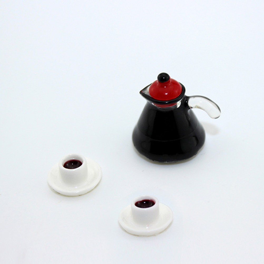 1 Set Miniature Coffee Pot Resin Decor Assorted Colors Mini House Accessory