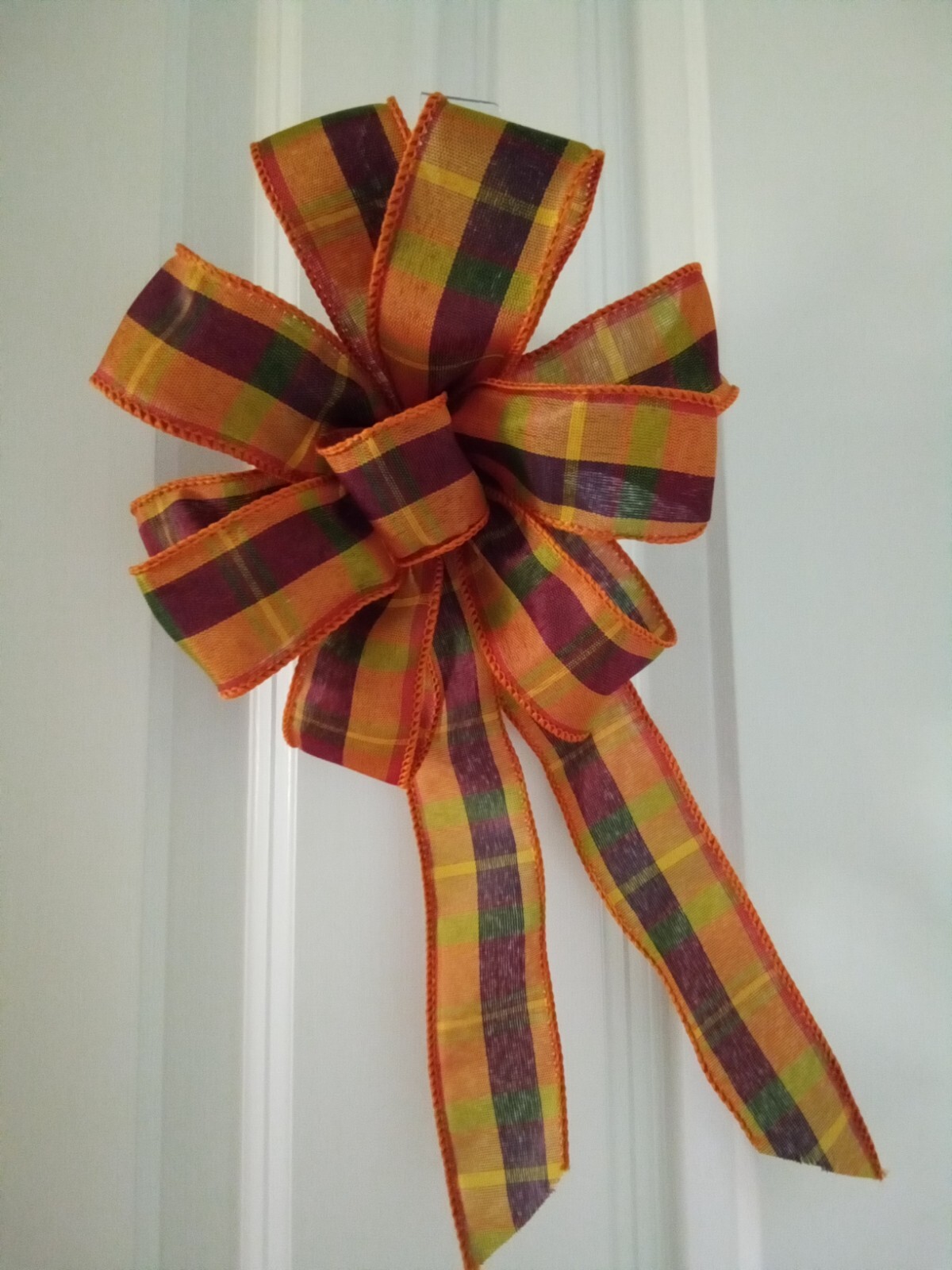 Fall Bow approx. 5-1/2 in. wide decoration mailbox sm. wreath lantern handmade