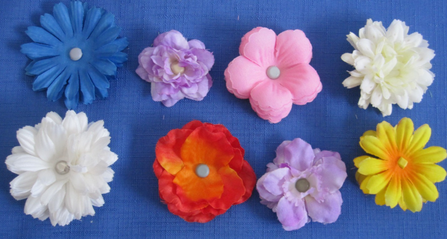 #6 Lot-49 Small/Medium Layers Used Silk Flower Petals 1-3″ Brads Multiple Colors