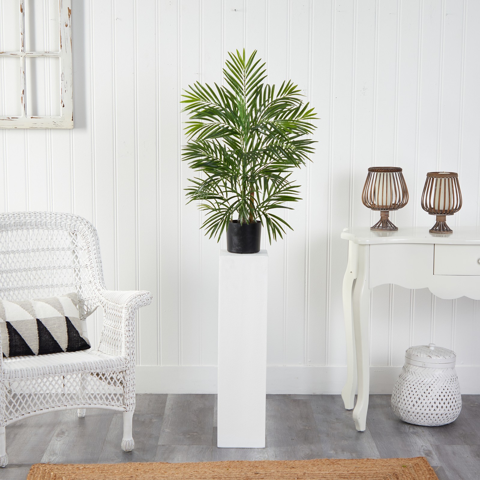 Nearly Natural Indoor/Outdoor 30″ Areca Palm UV Resistant in Green/Black