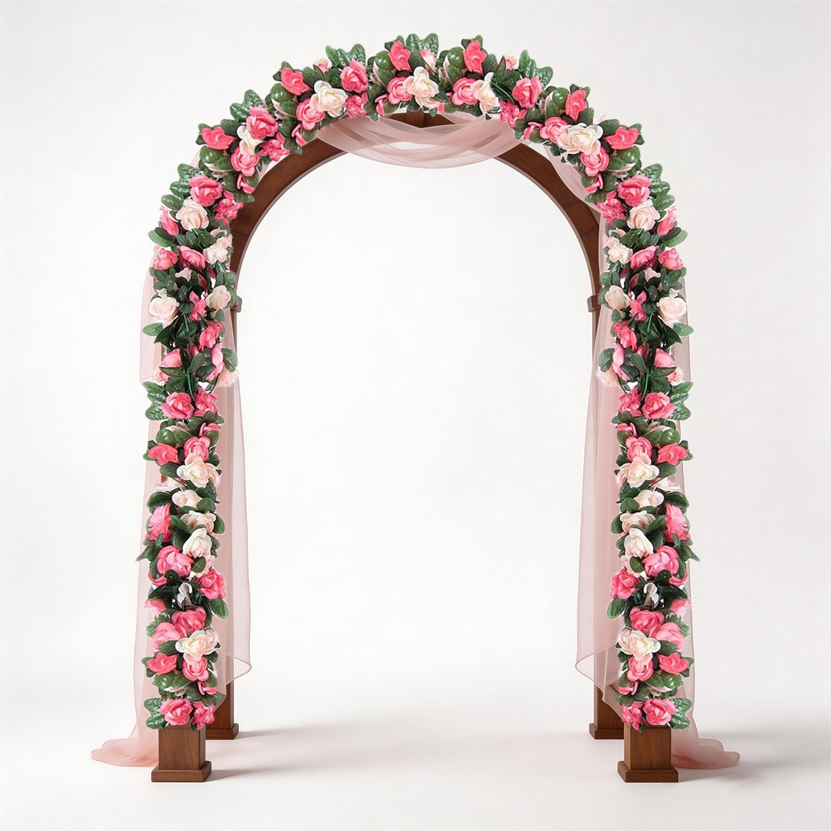 9Pcs 73.8FT Flower Rose Garland Vines Hanging Flowers Wedding Garden Wall Decor