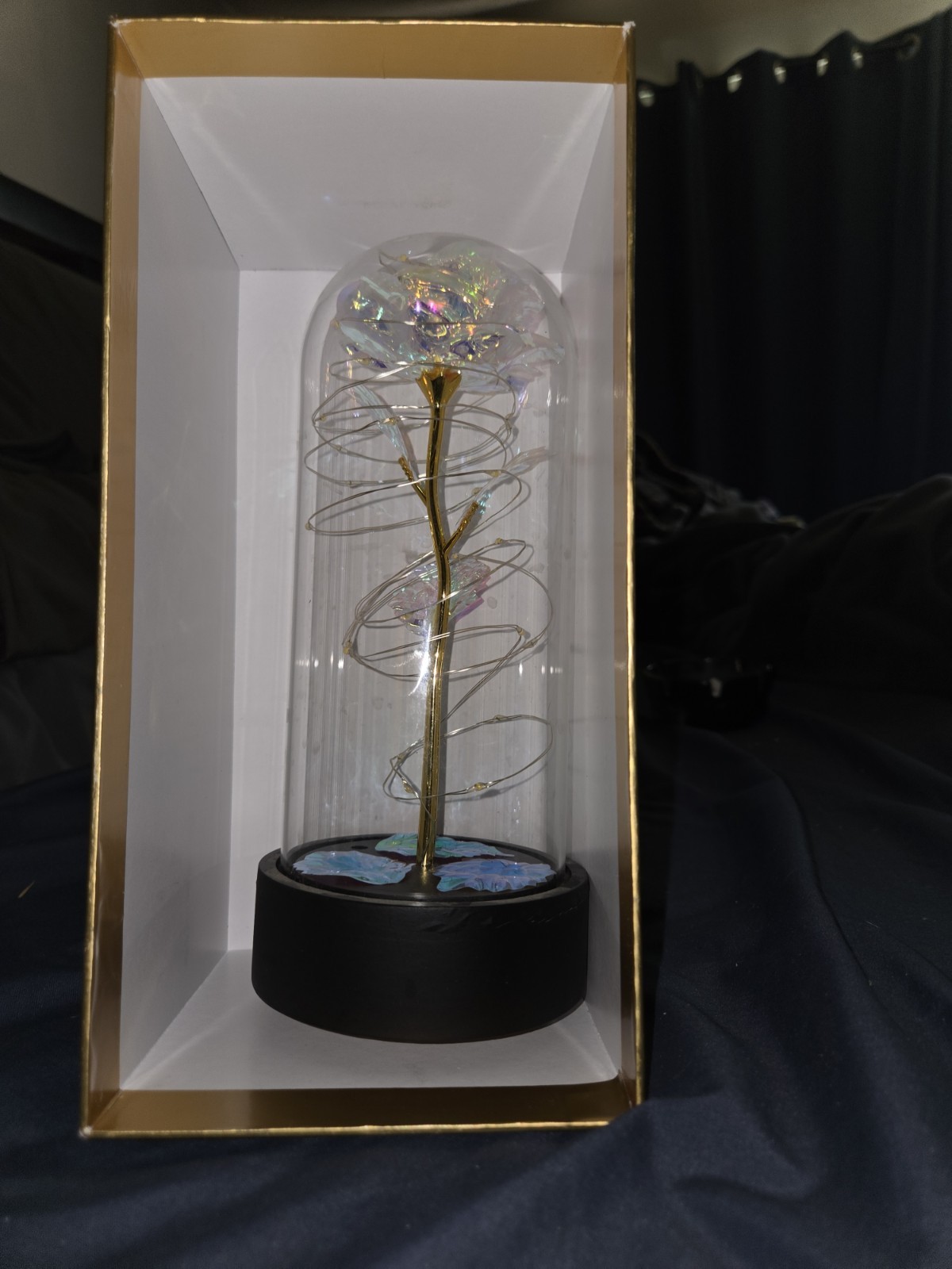 Forever Rose Light Up in Glass Dome Artificial Flower Gift for Mother’s Day