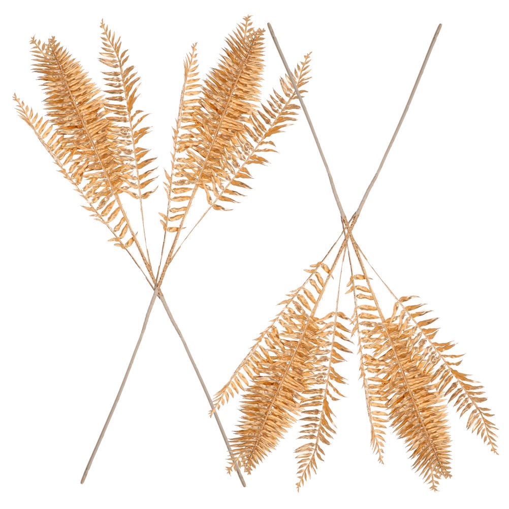 4Pcs Reusable Golden Artificial Leaf Stems for Floral Arrangement