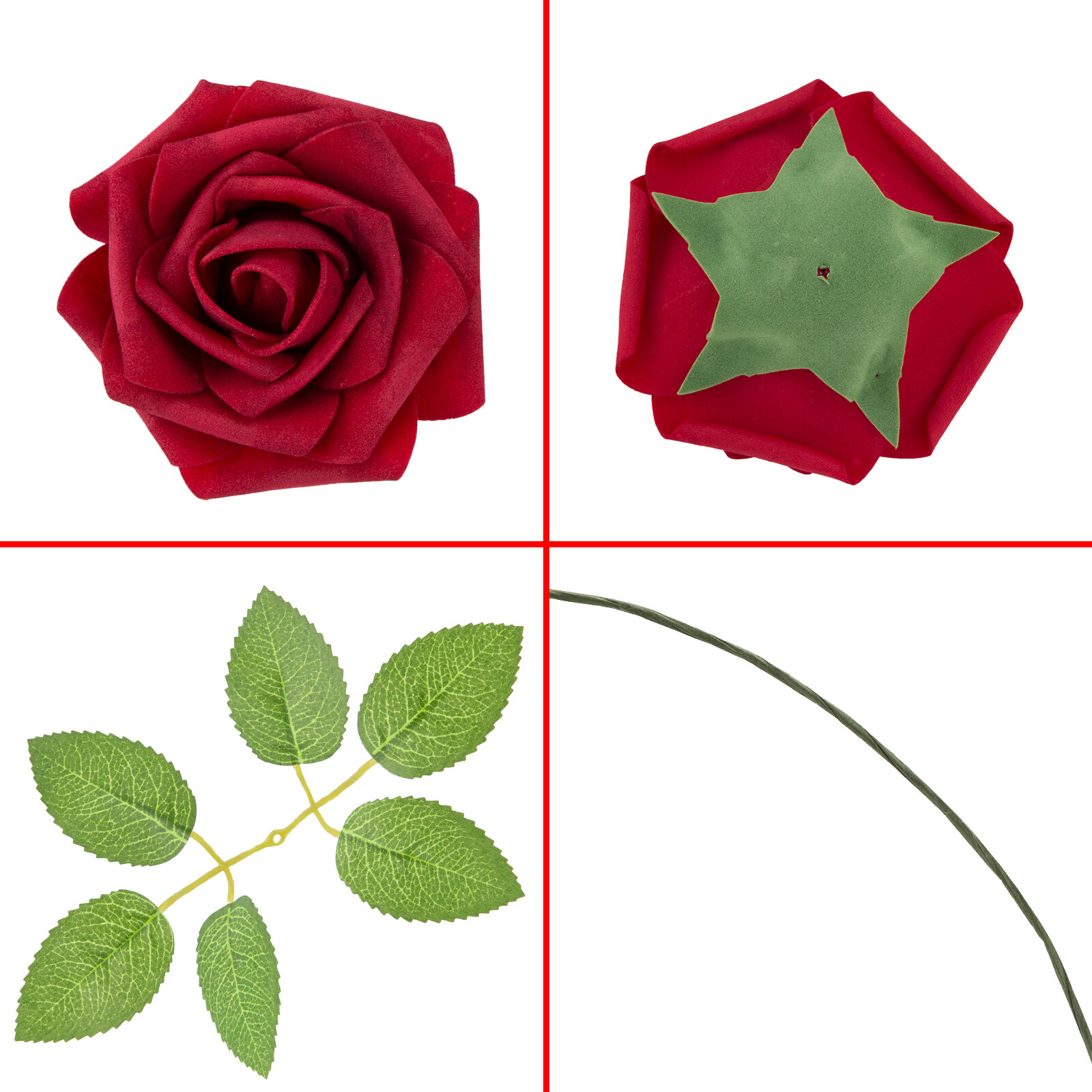 50Pack Faux Fake Foam Rose Bulk for DIY Wedding Bouquet Baby Bridal Shower Party