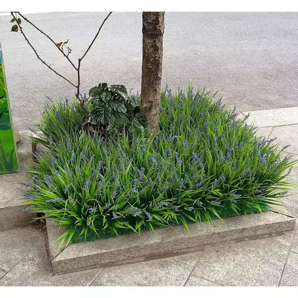 12 Bundles 15.5″ Green Uv-Resistant Fake Monkey Grass-Outdoor Artificial Grass F