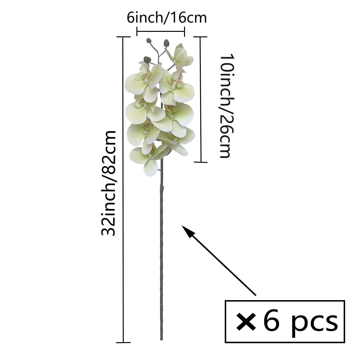 32 Inch Artificial Phalaenopsis Flowers 6 Pcs Artificial Orchid Flowers Stem …