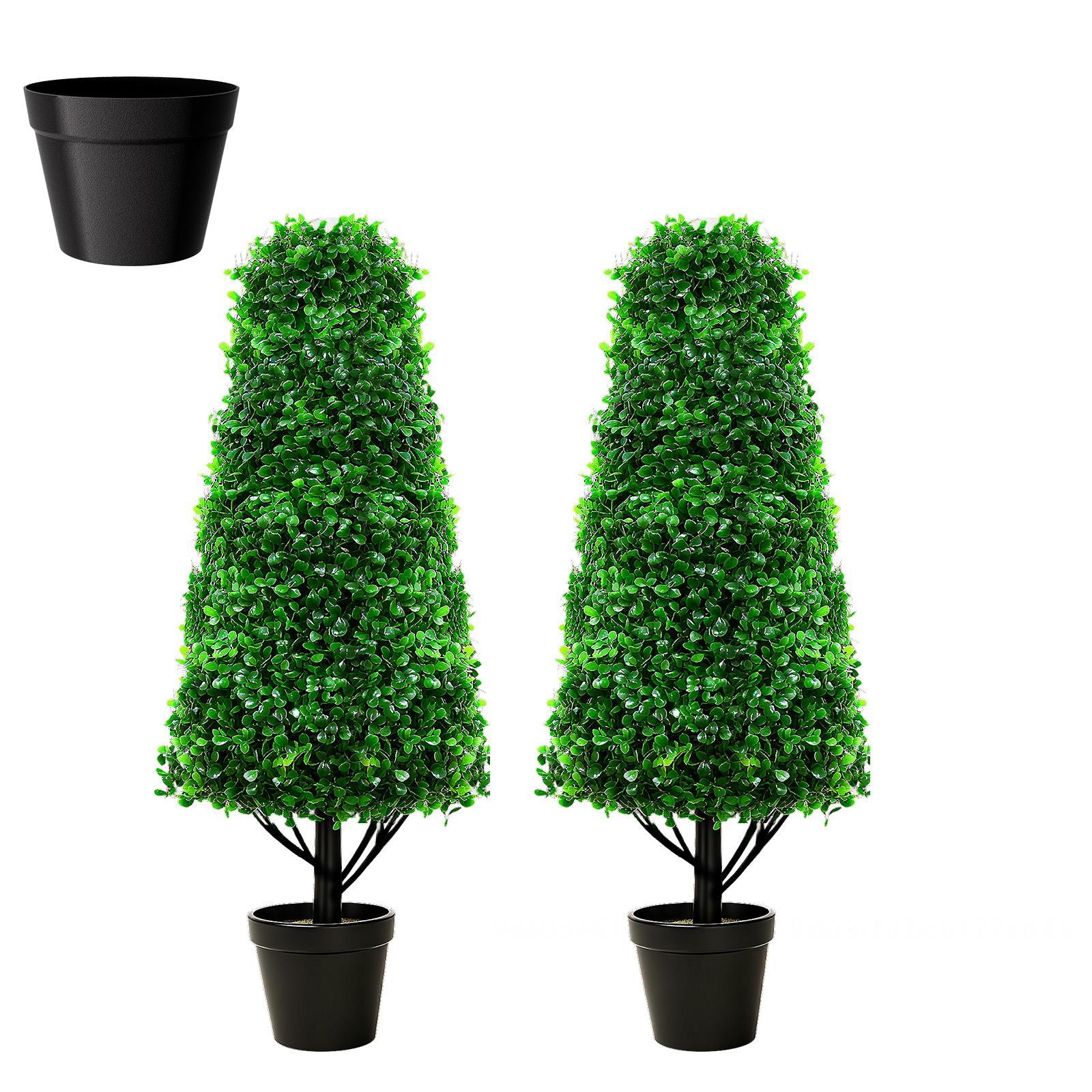 3ft Artificial Topiary Tree, Artificial Boxwood Tree Set for Front Doors, Patio