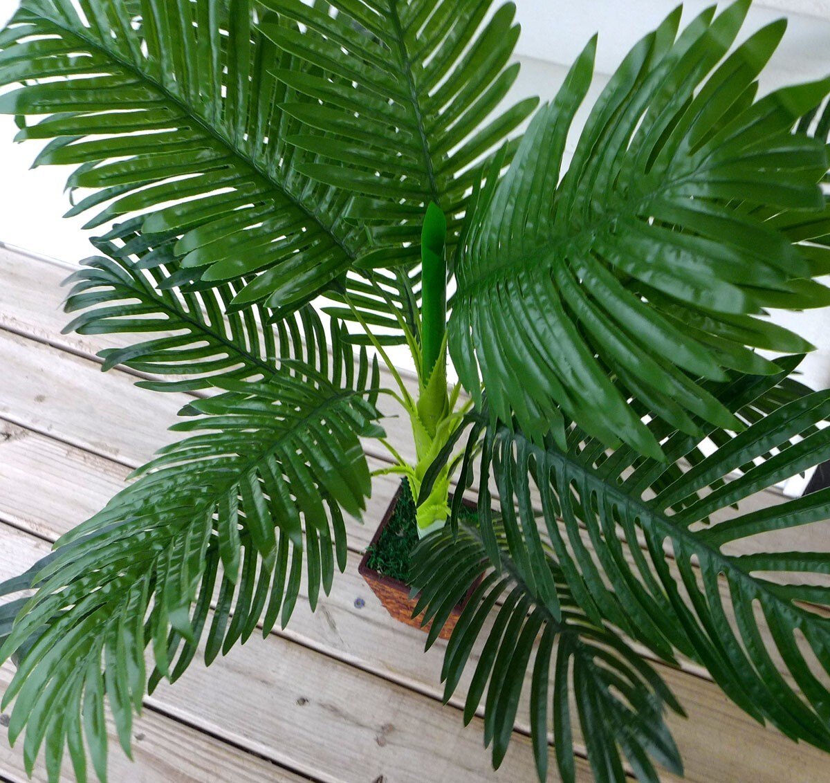 35″ Height Artificial Plant Leaves Palm Tree Paradise Bushes With Basket (#141)