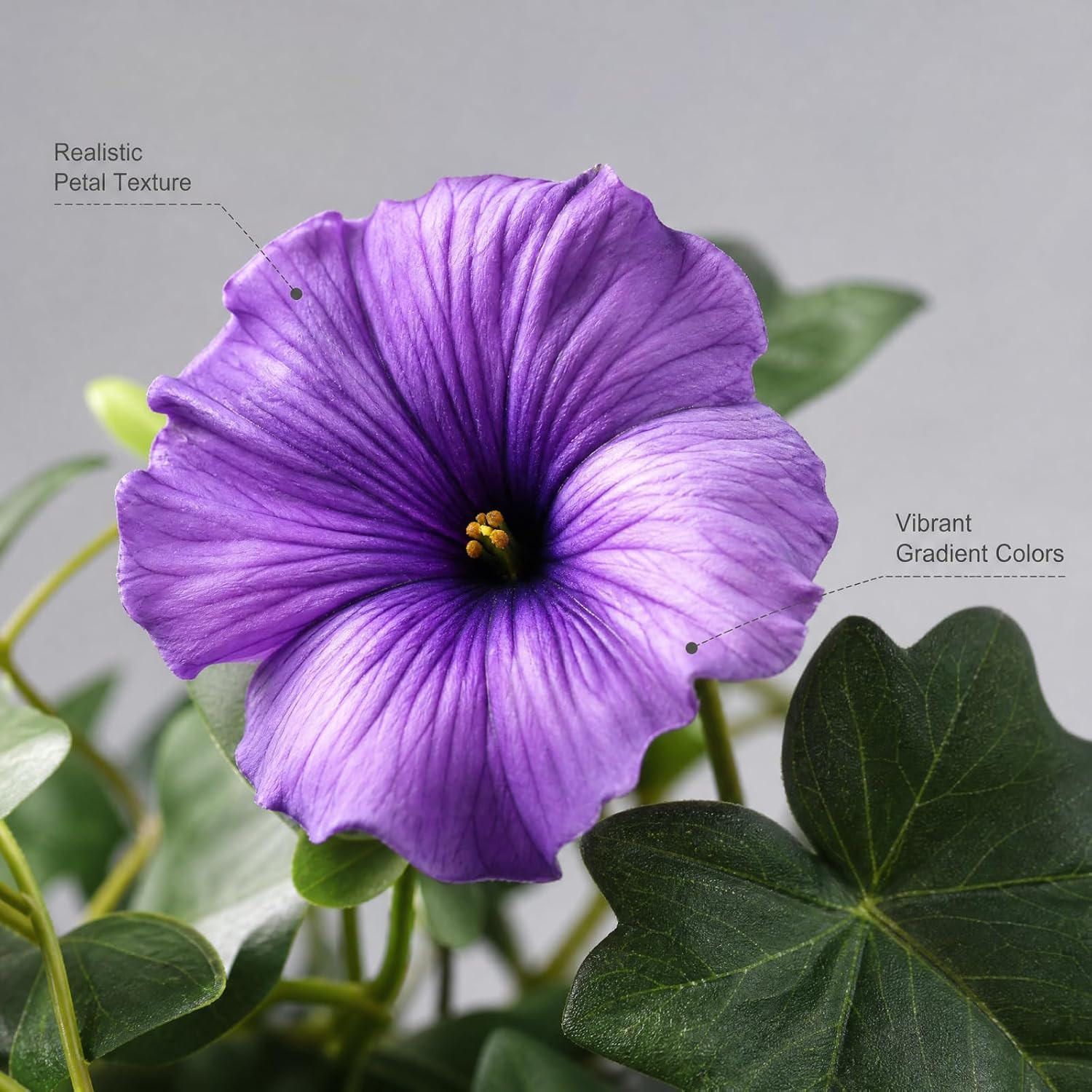 2 Bundles UV Resistant Purple & White Petunias – Outdoor Faux Flower Decor